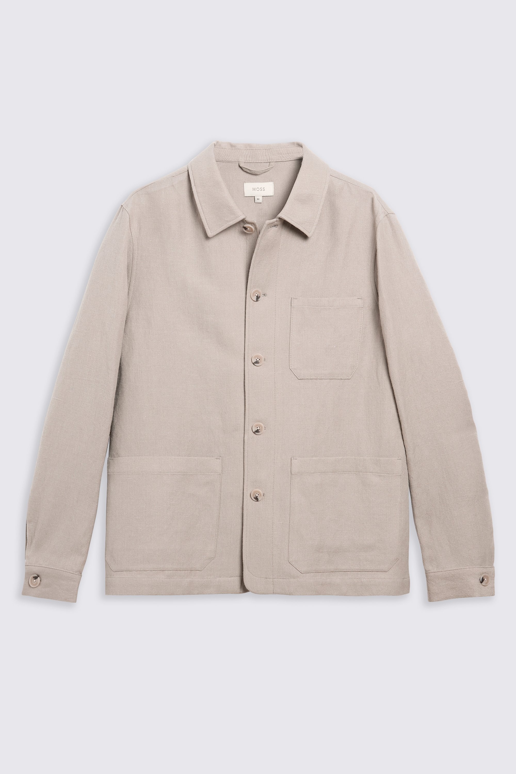 Taupe Wool Linen 3 Pocket Shacket