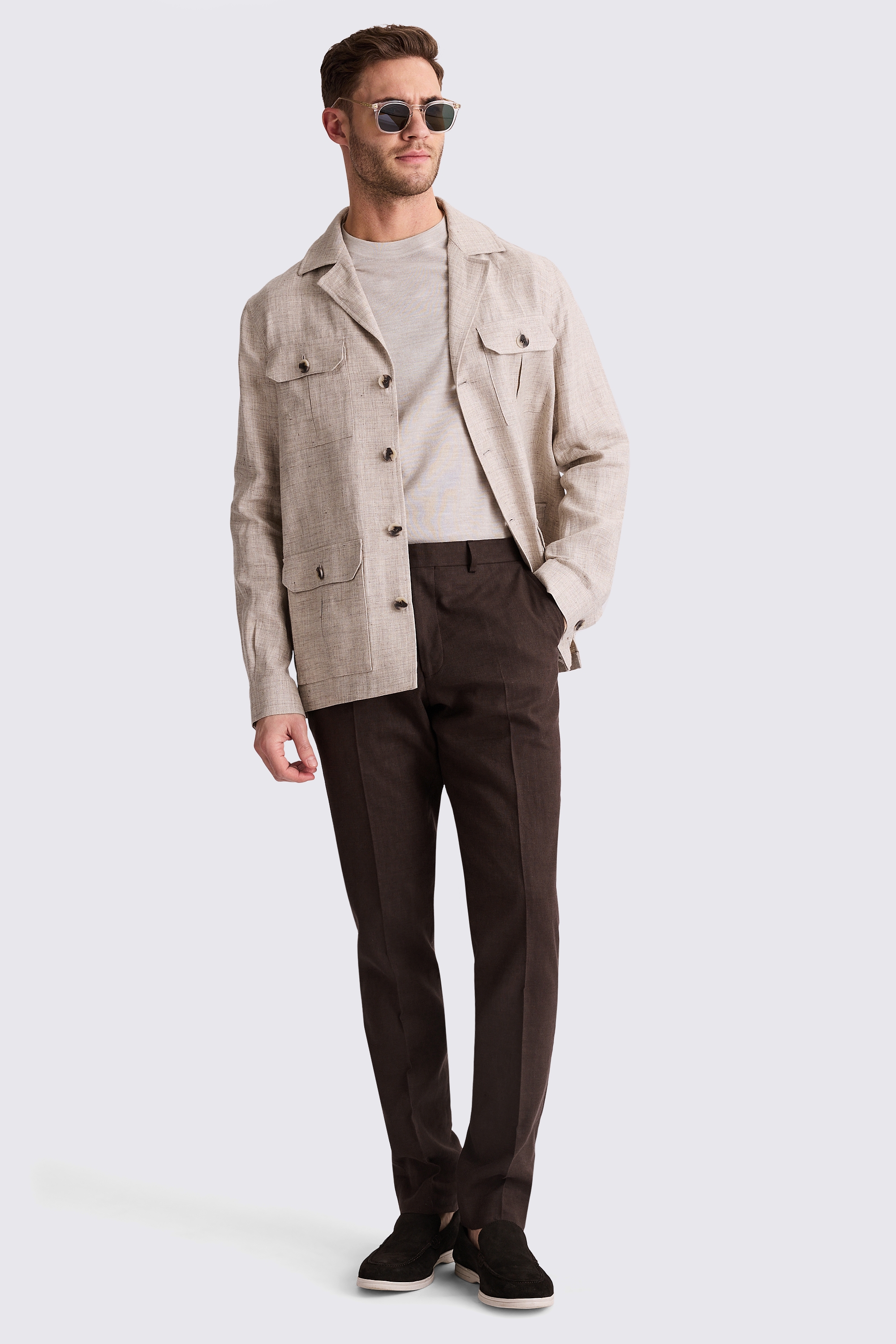 Neutral Linen Safari Shacket