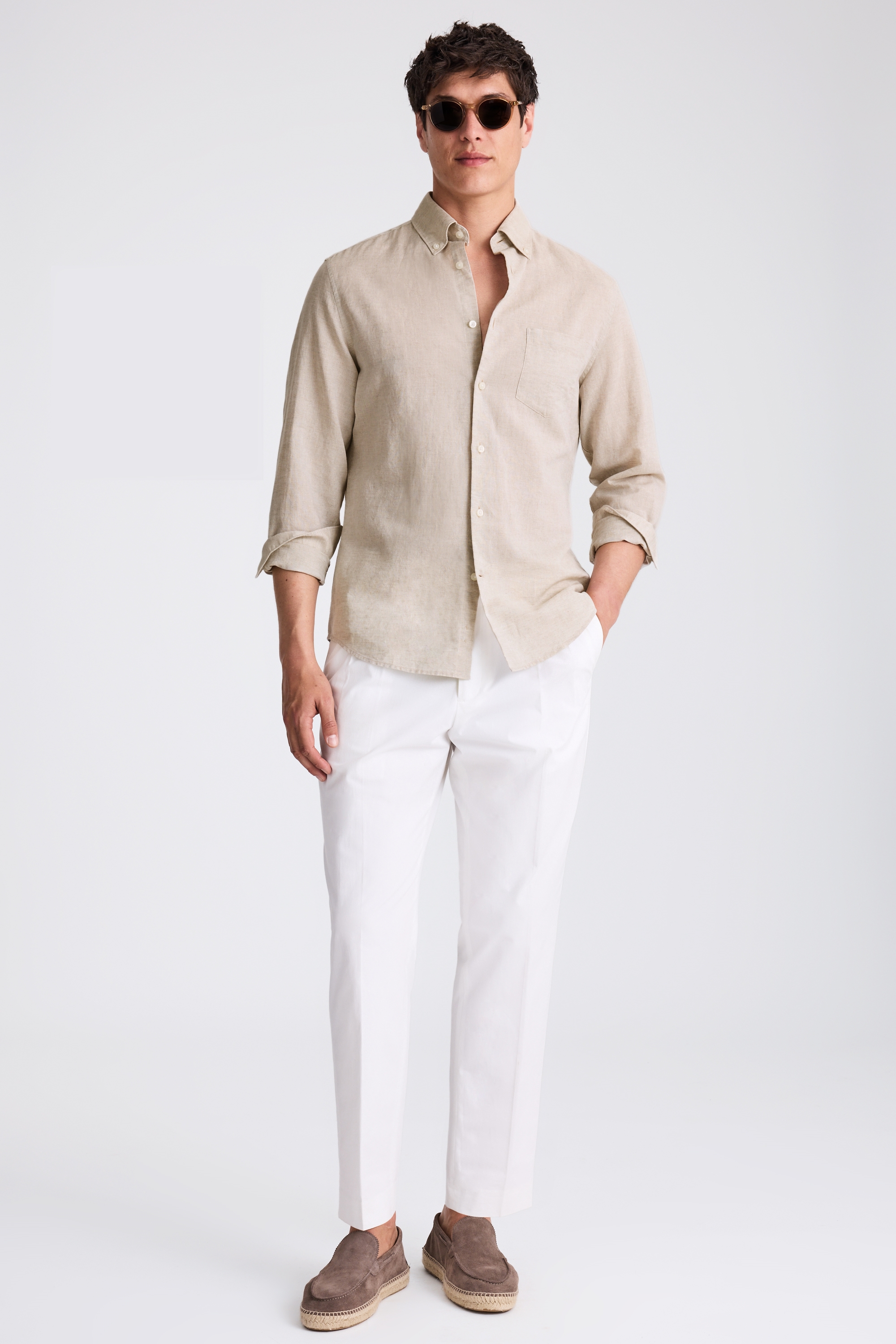Neutral Lightweight Linen Shirt