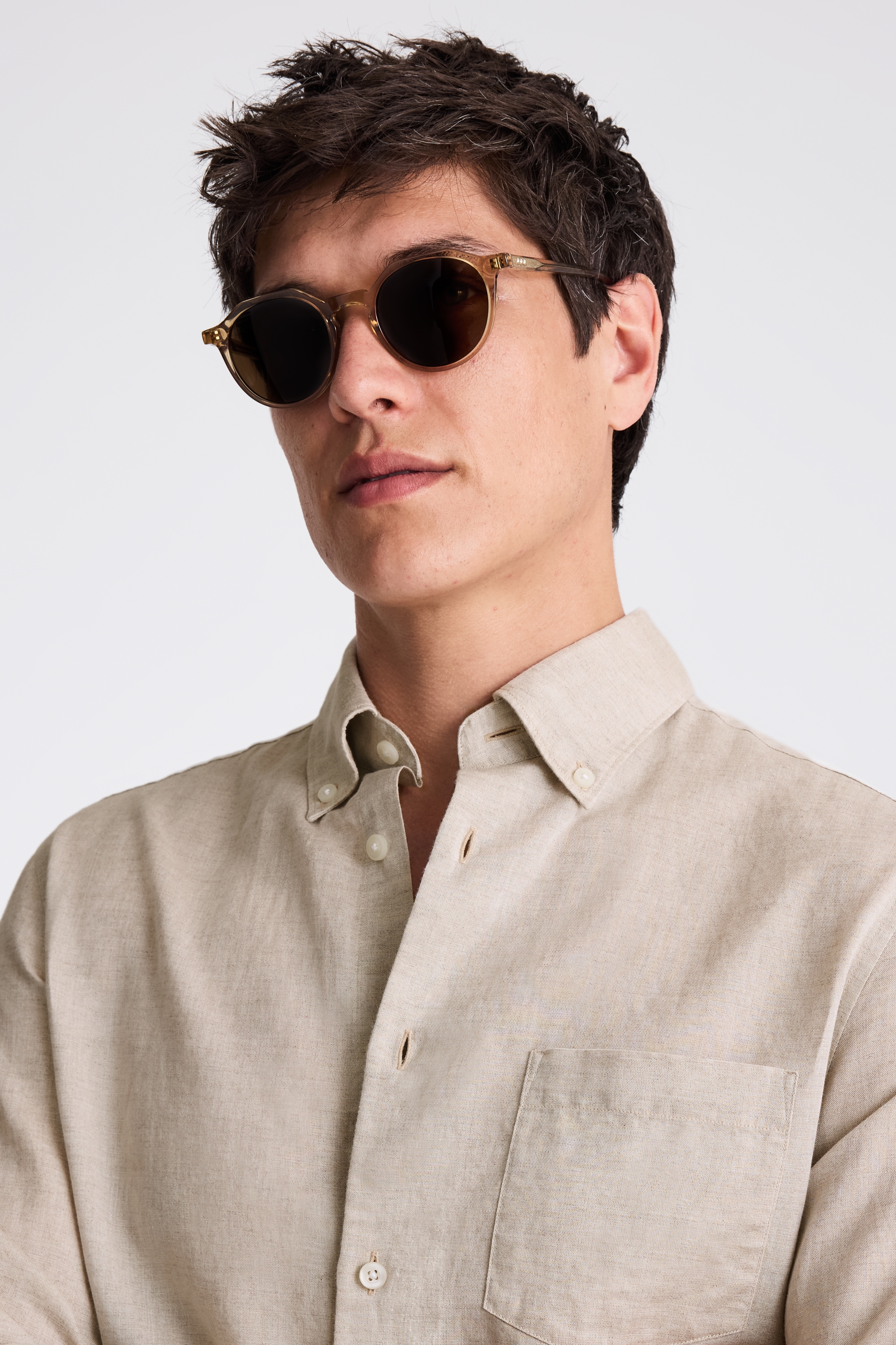 Neutral Lightweight Linen Shirt