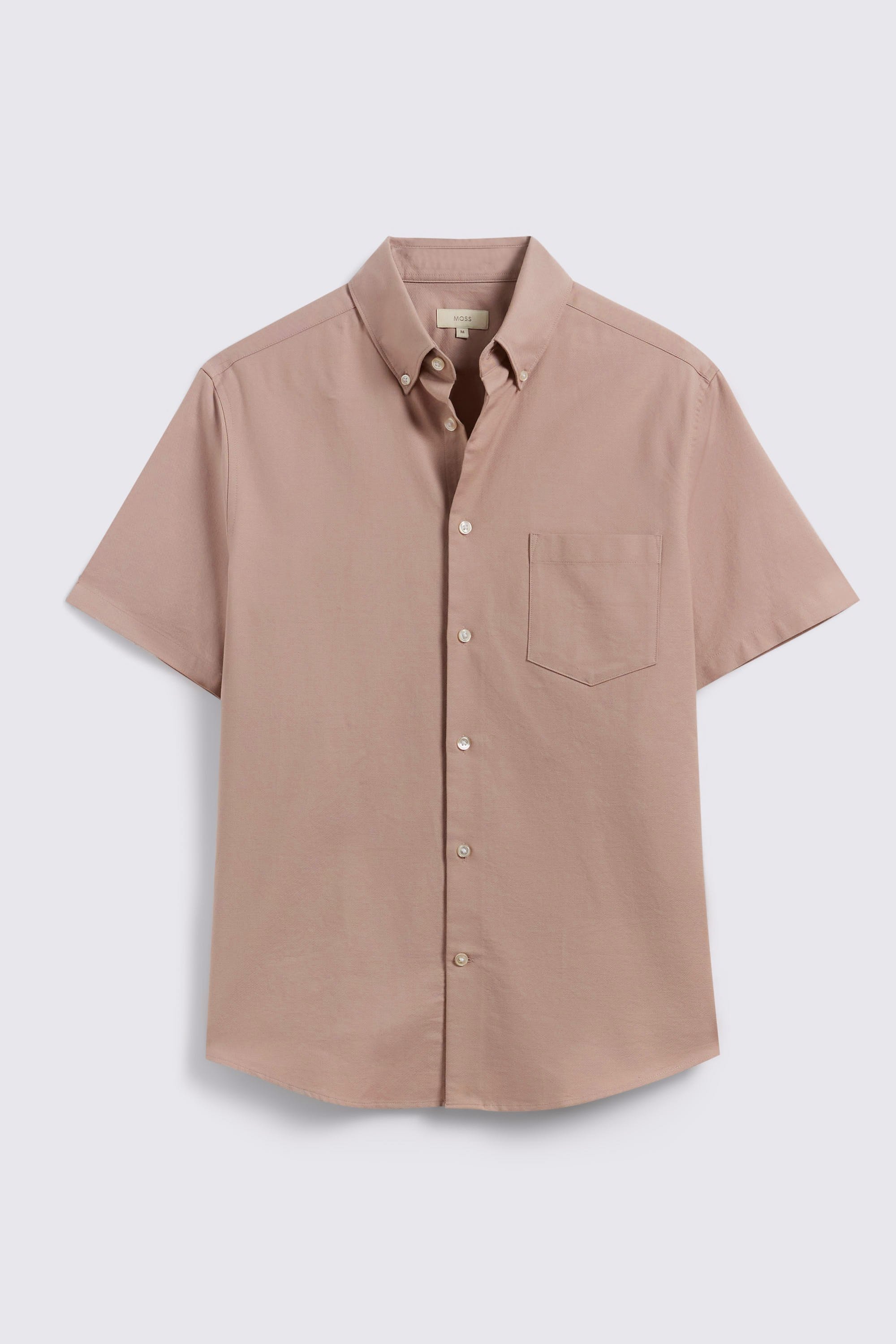 Dusty Pink Short Sleeve Washed Oxford Shirt
