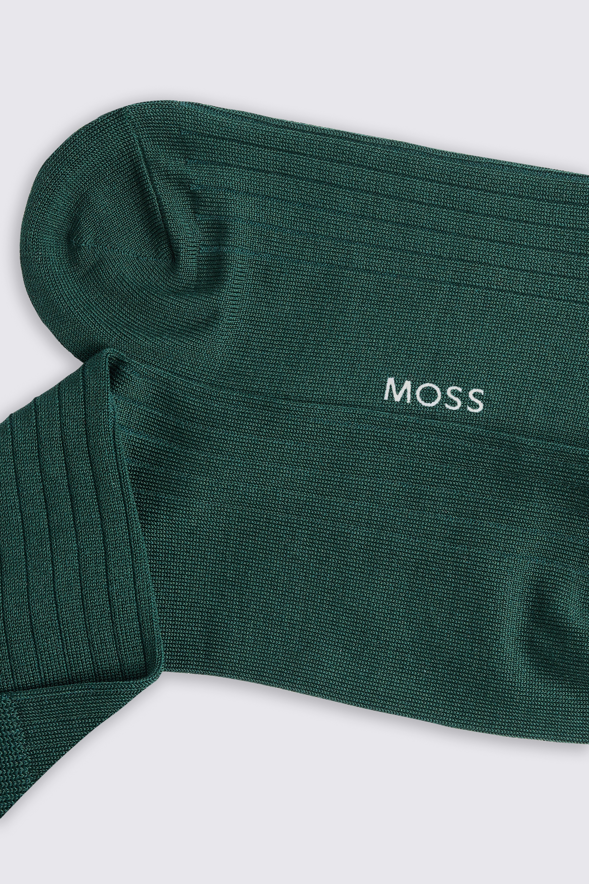 Emerald Green Ribbed Mercerised Socks