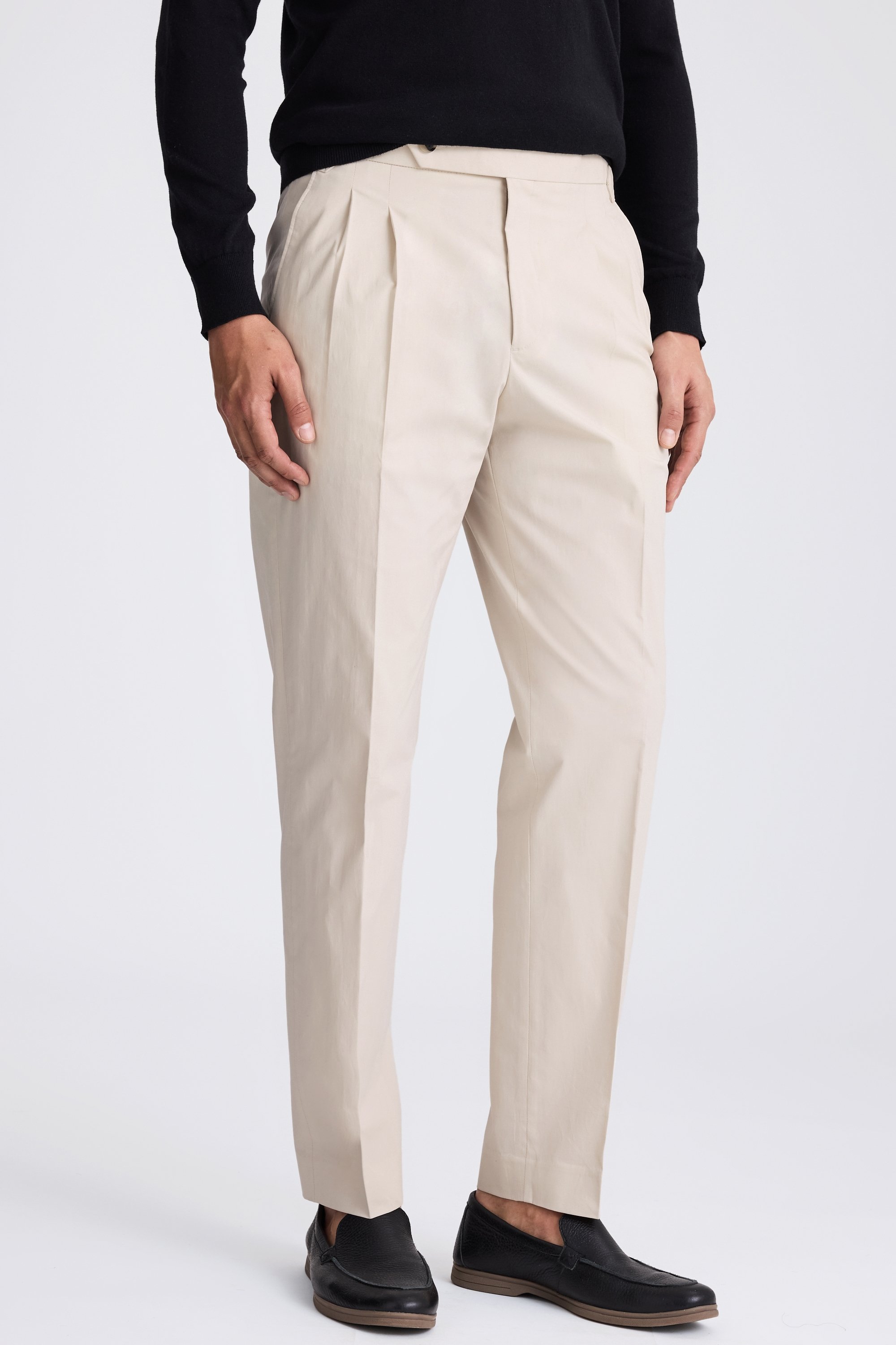 Light Camel Pleated Trousers