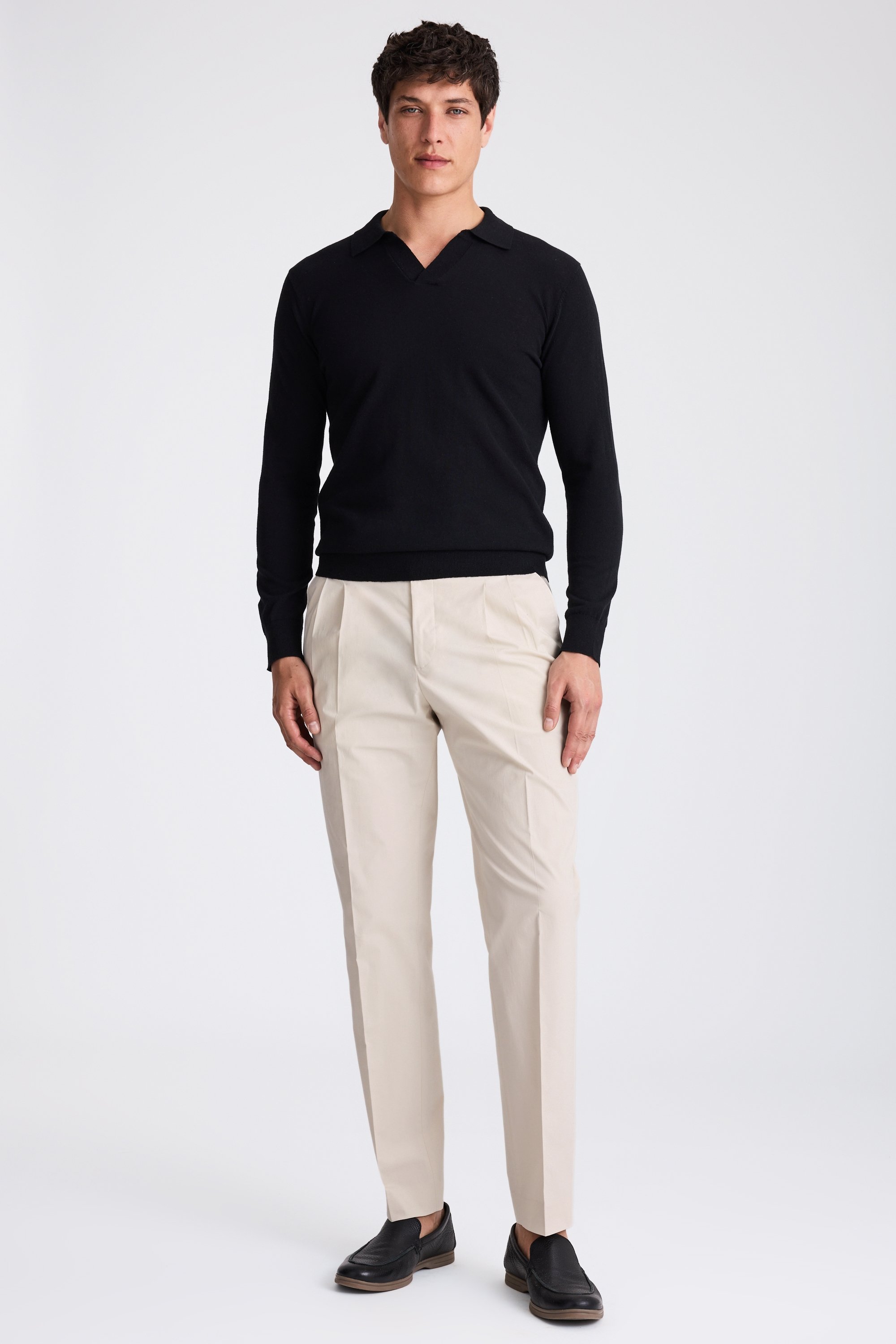 Light Camel Pleated Trousers