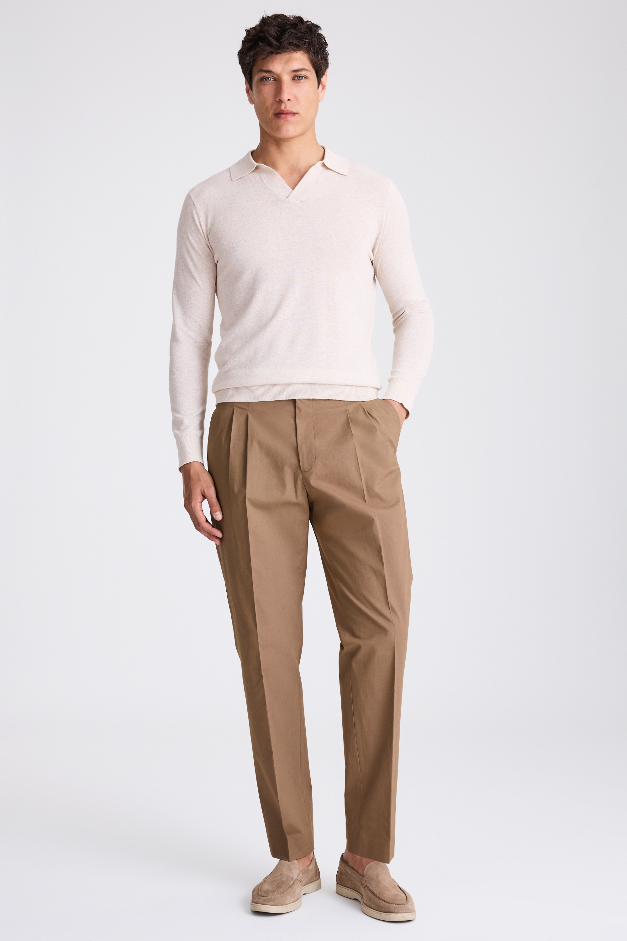 Taupe Pleated Pants