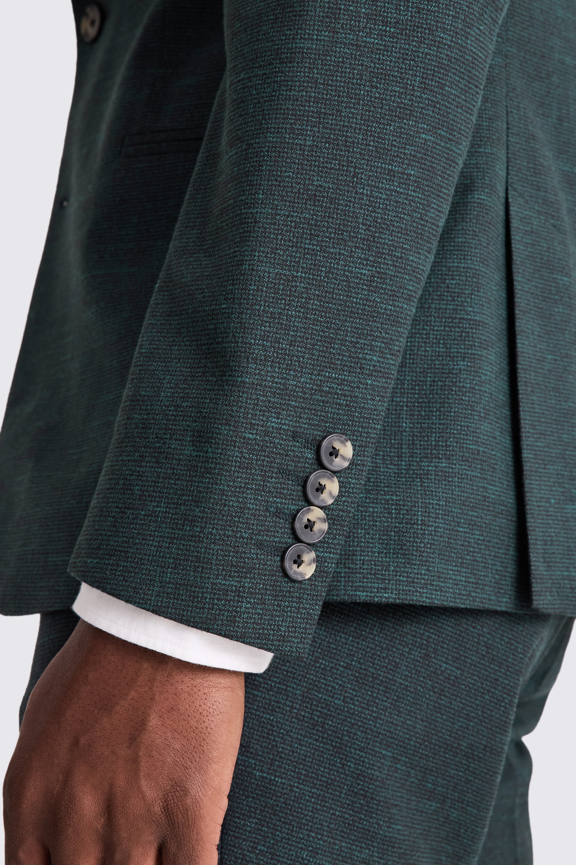 Custom Made slim fit dark green puppytooth suit