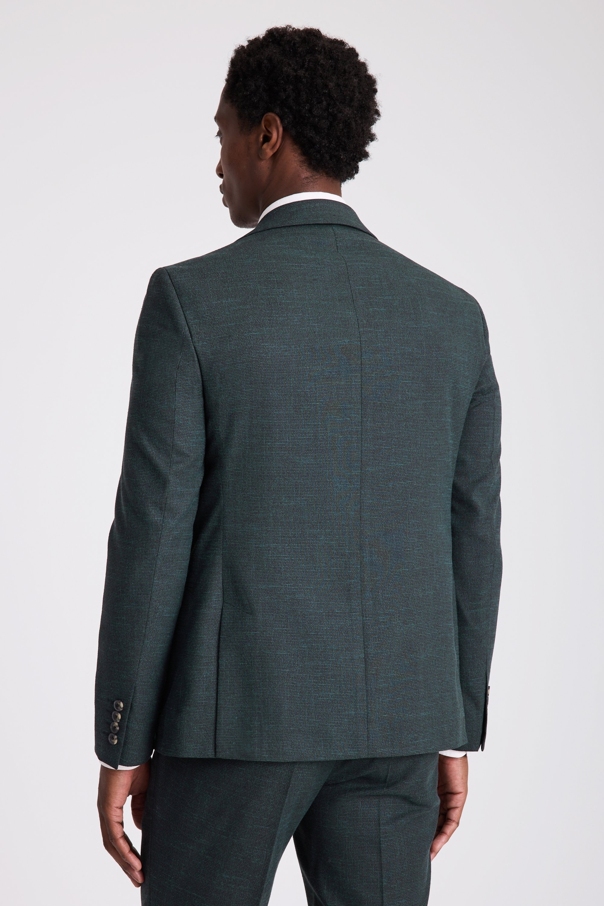Custom Made slim fit dark green puppytooth suit