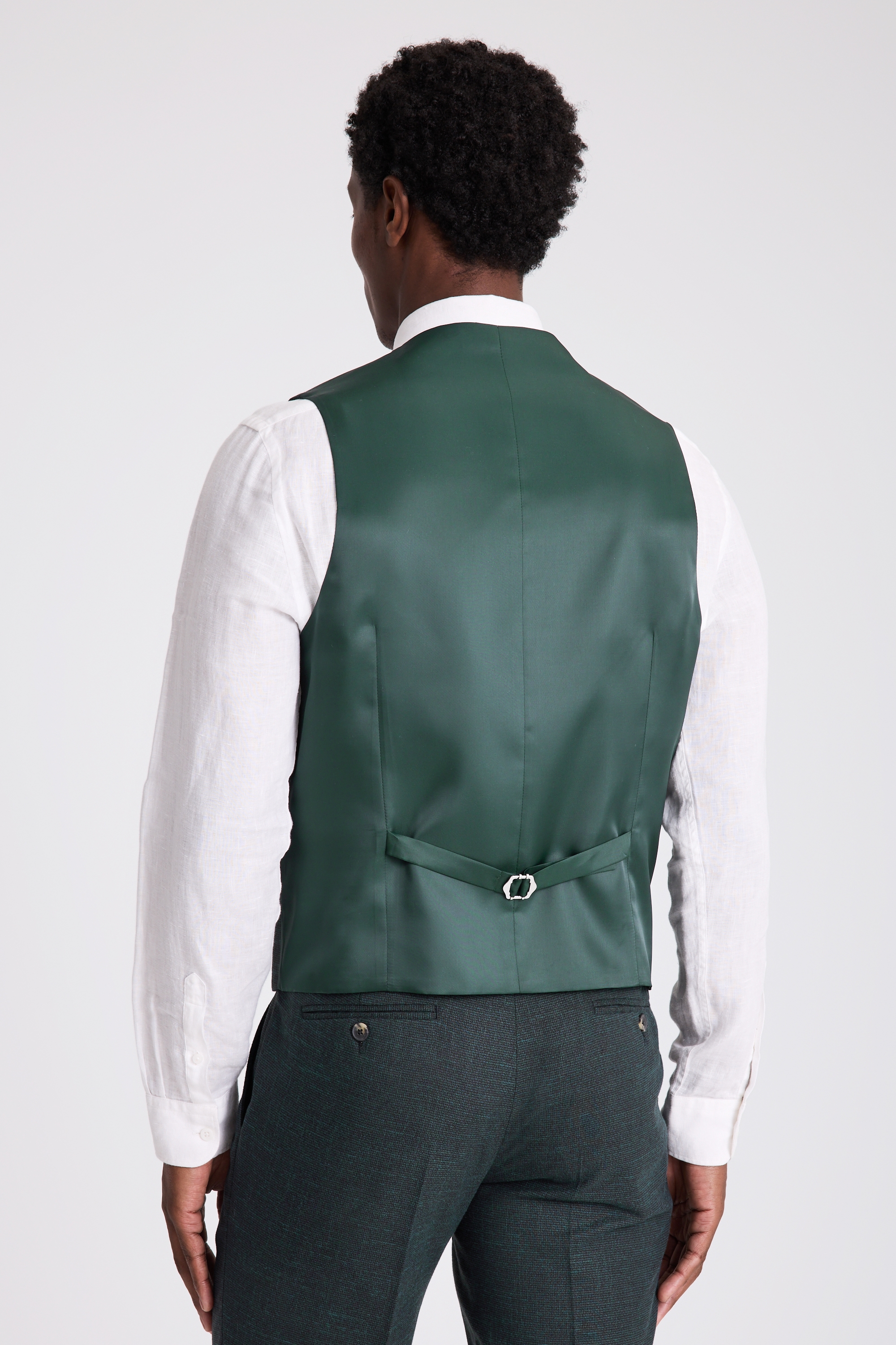 Slim Fit Dark Green Puppy Tooth Vest