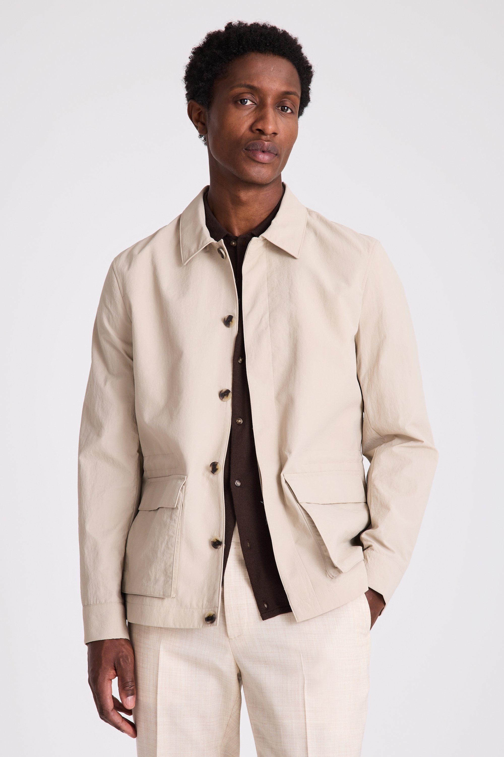 Light Taupe Technical Field Jacket