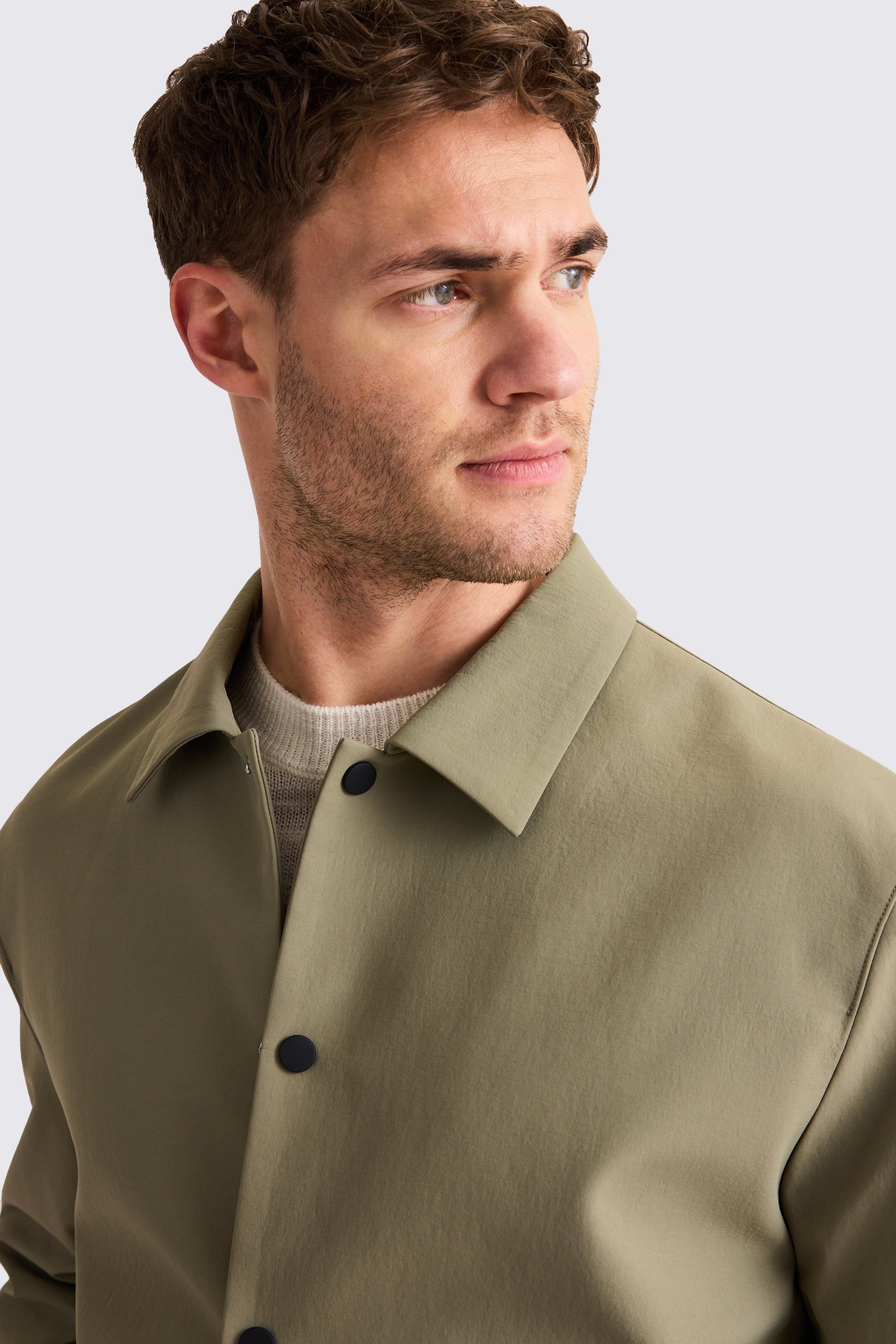 Khaki Nylon Coach Jacket
