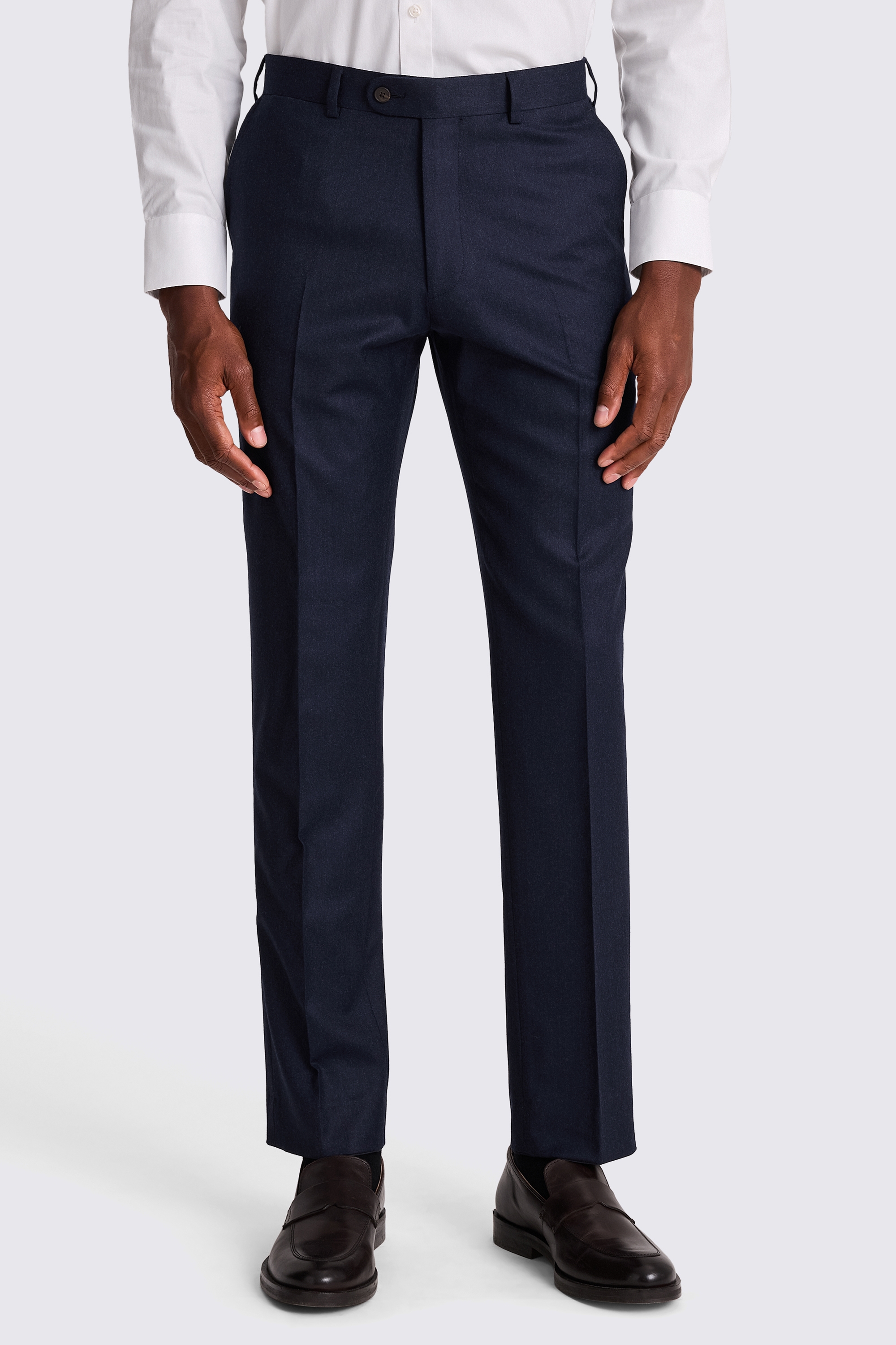 Italian Tailored Fit Blue Plain Trousers