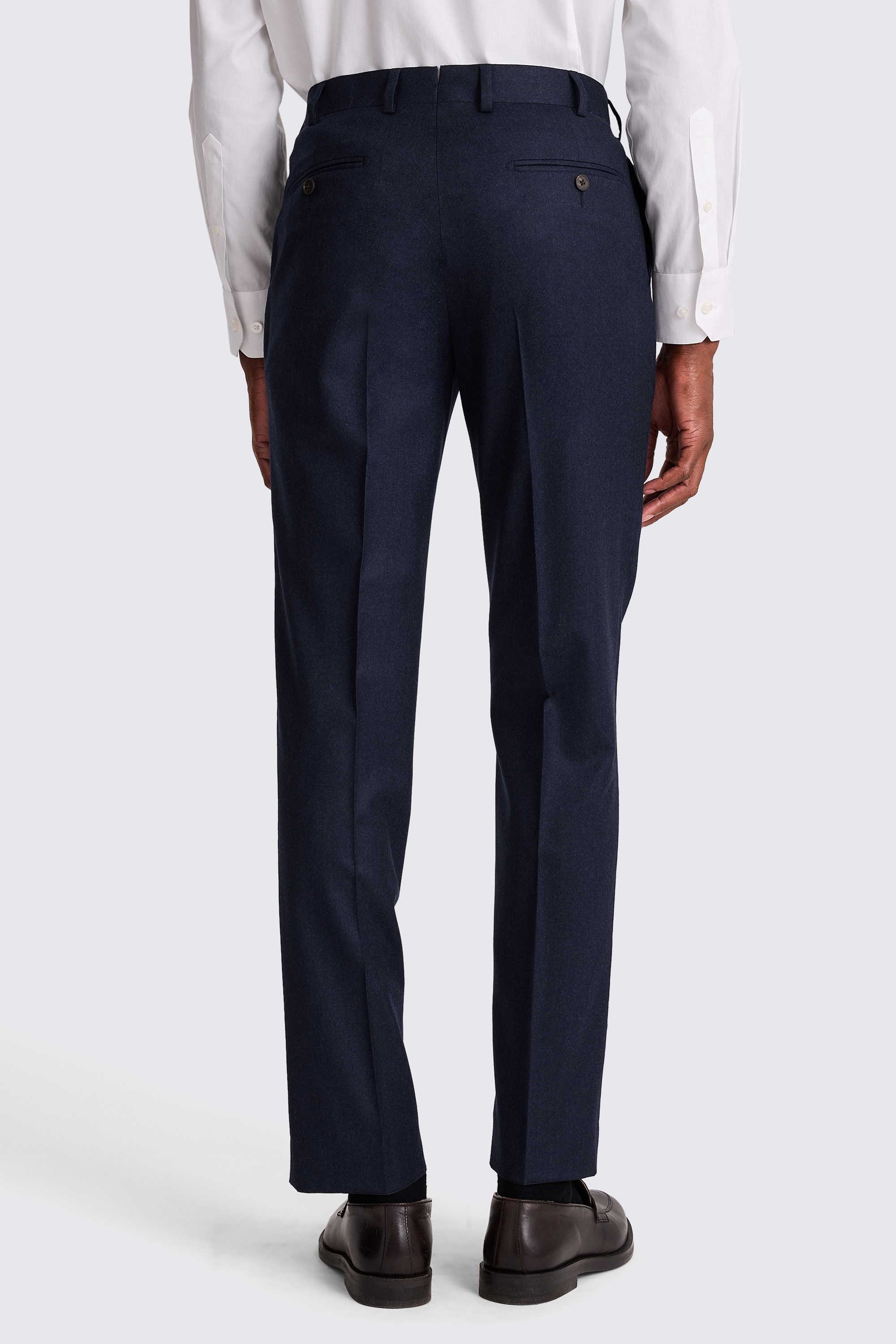 Italian Tailored Fit Blue Plain Trousers