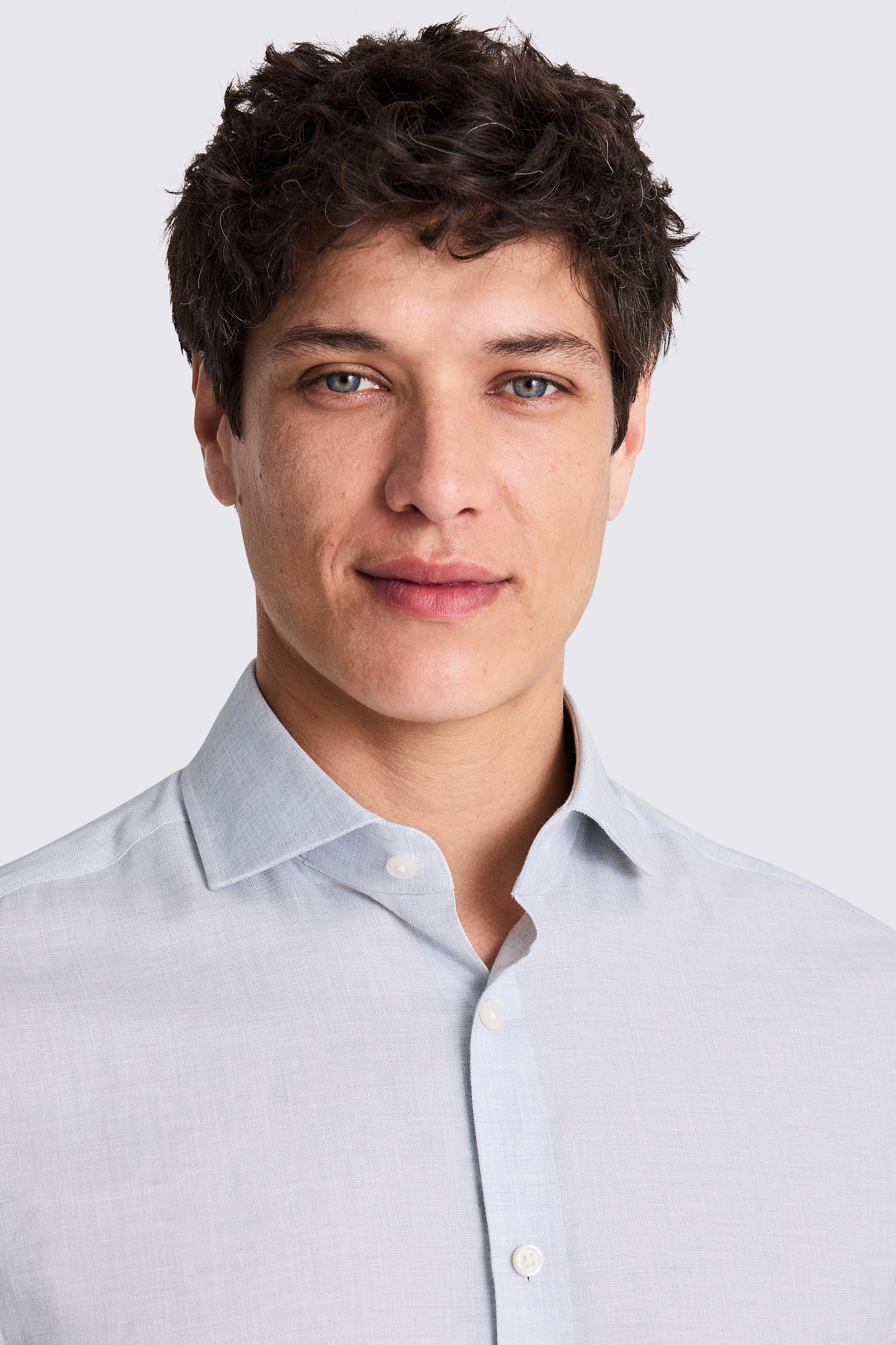 Tailored Fit Light Blue Melange Shirt