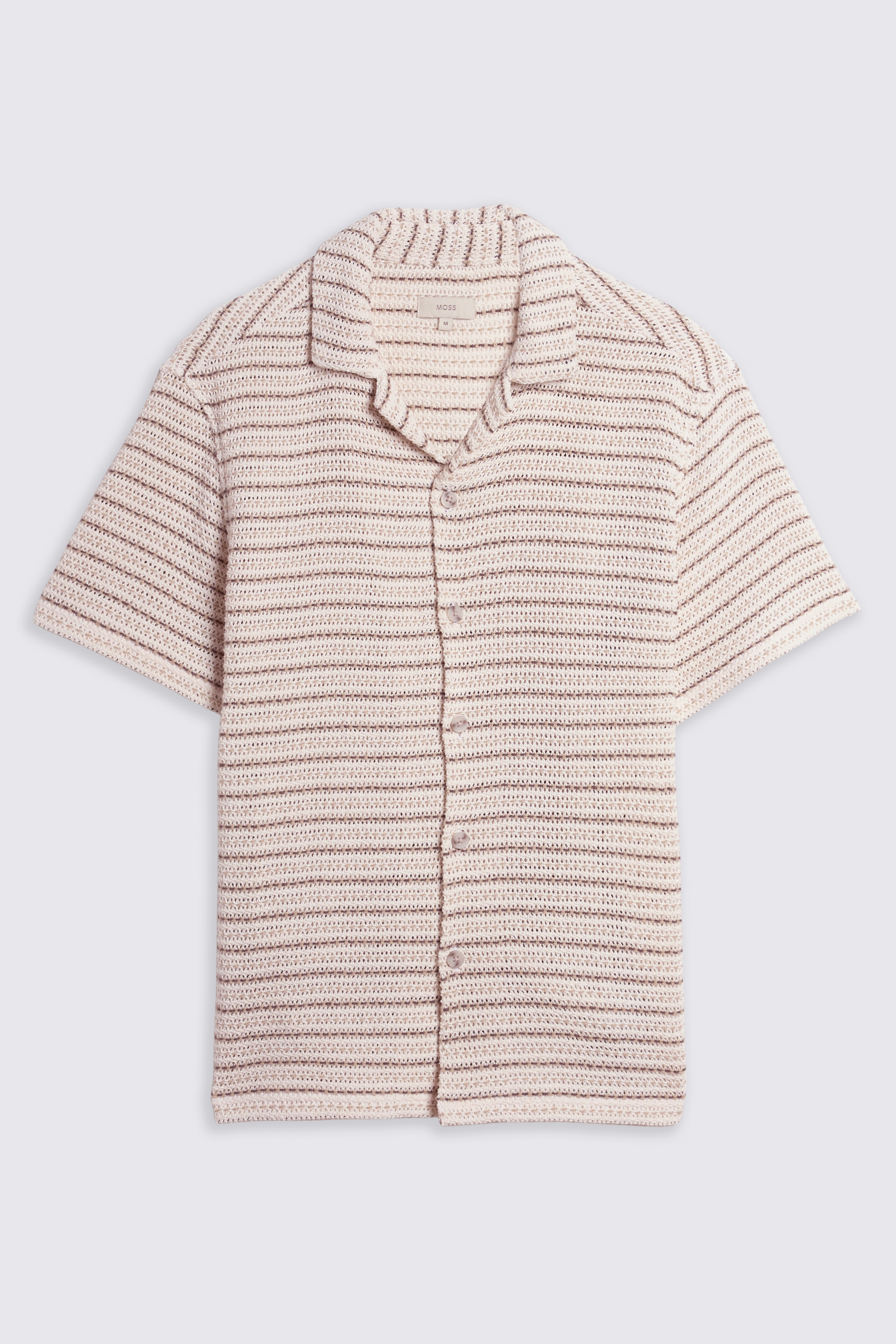 Neutral Crochet Stripe Shirt