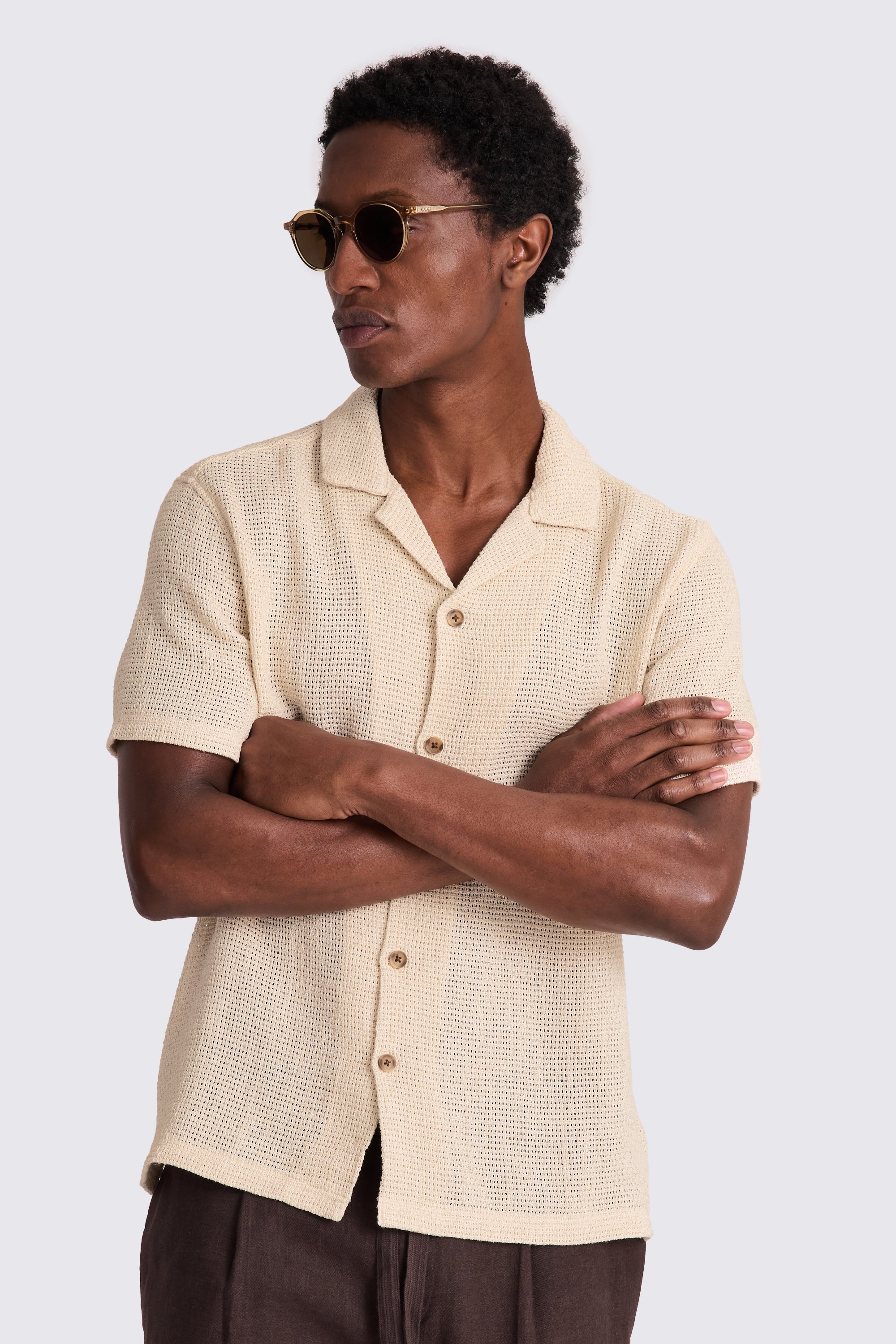 Neutral Open Knit Shirt