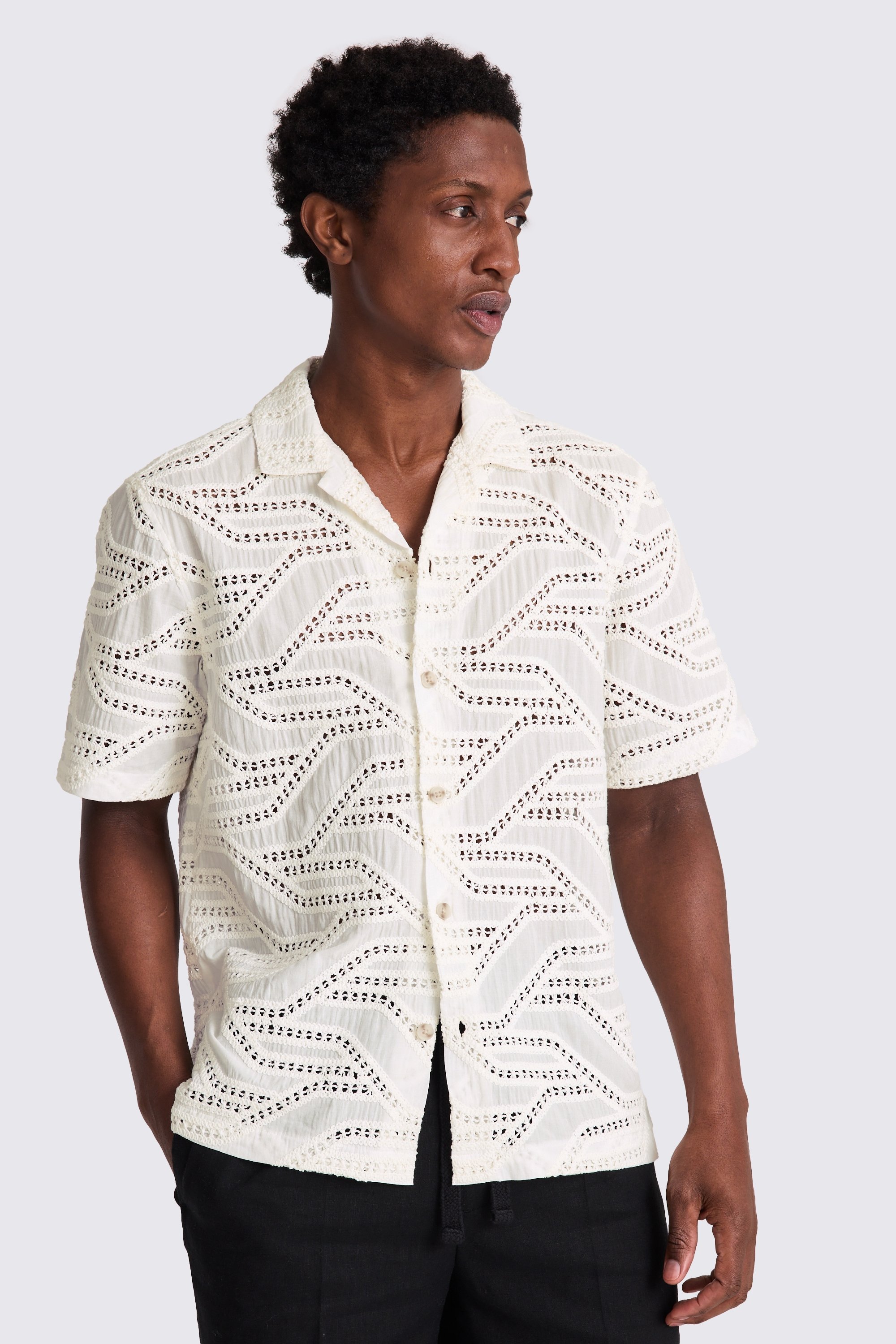 トップス LEINWANDE Olive crochet shirts white Olive Crochet Shirts/White | leinwände | ラインヴァンドの