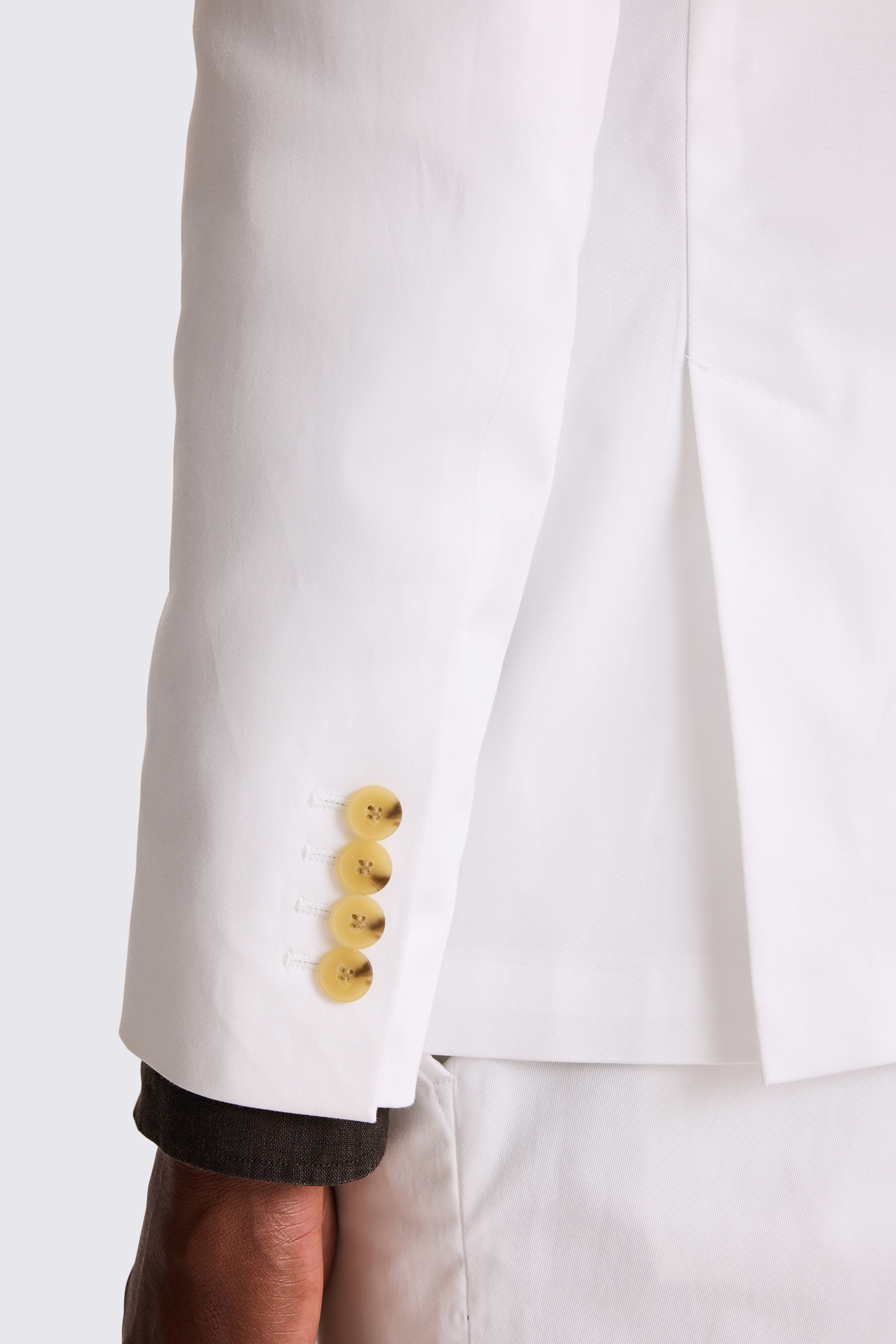 Slim Fit White Cotton Suit