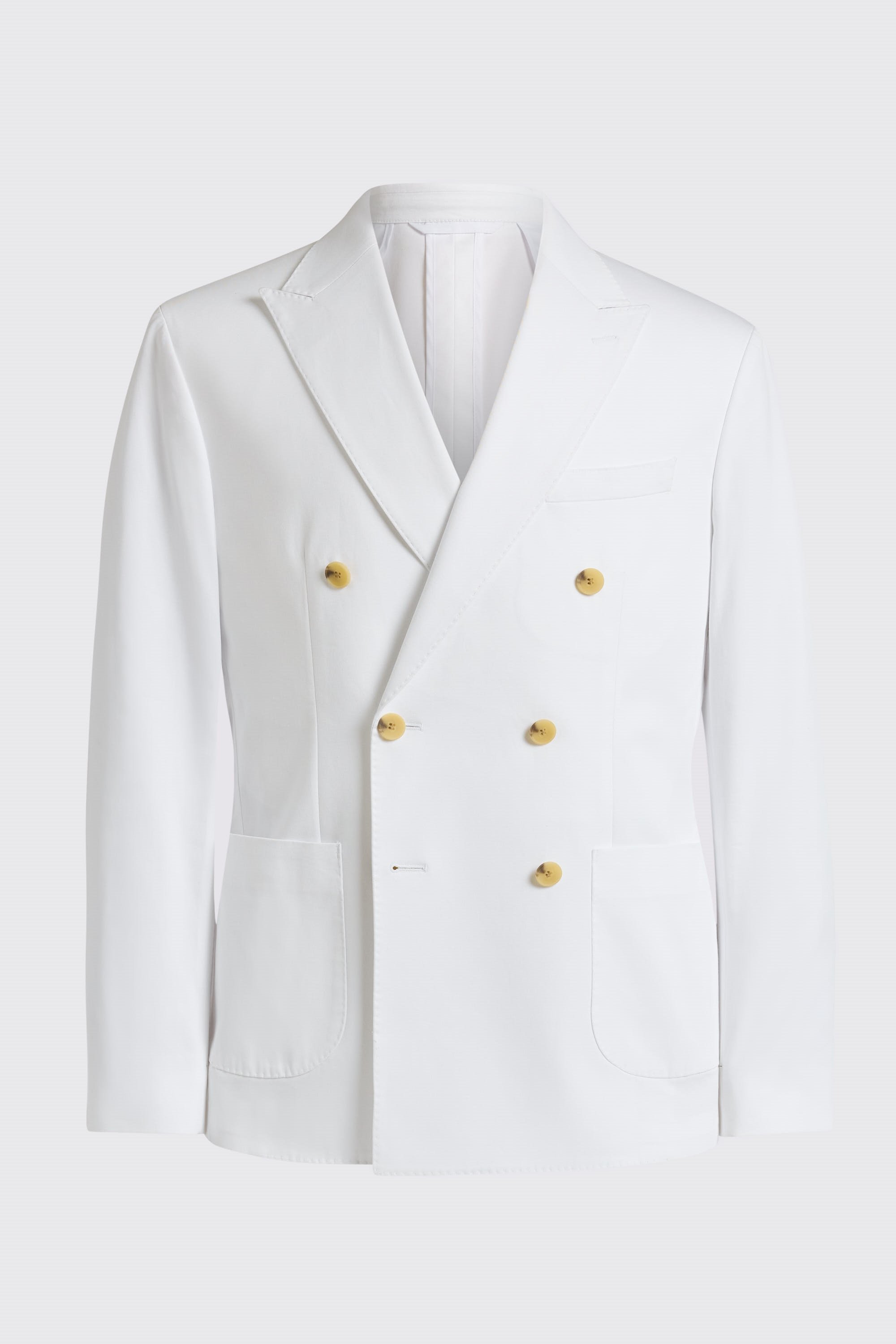 Slim Fit White Cotton Suit