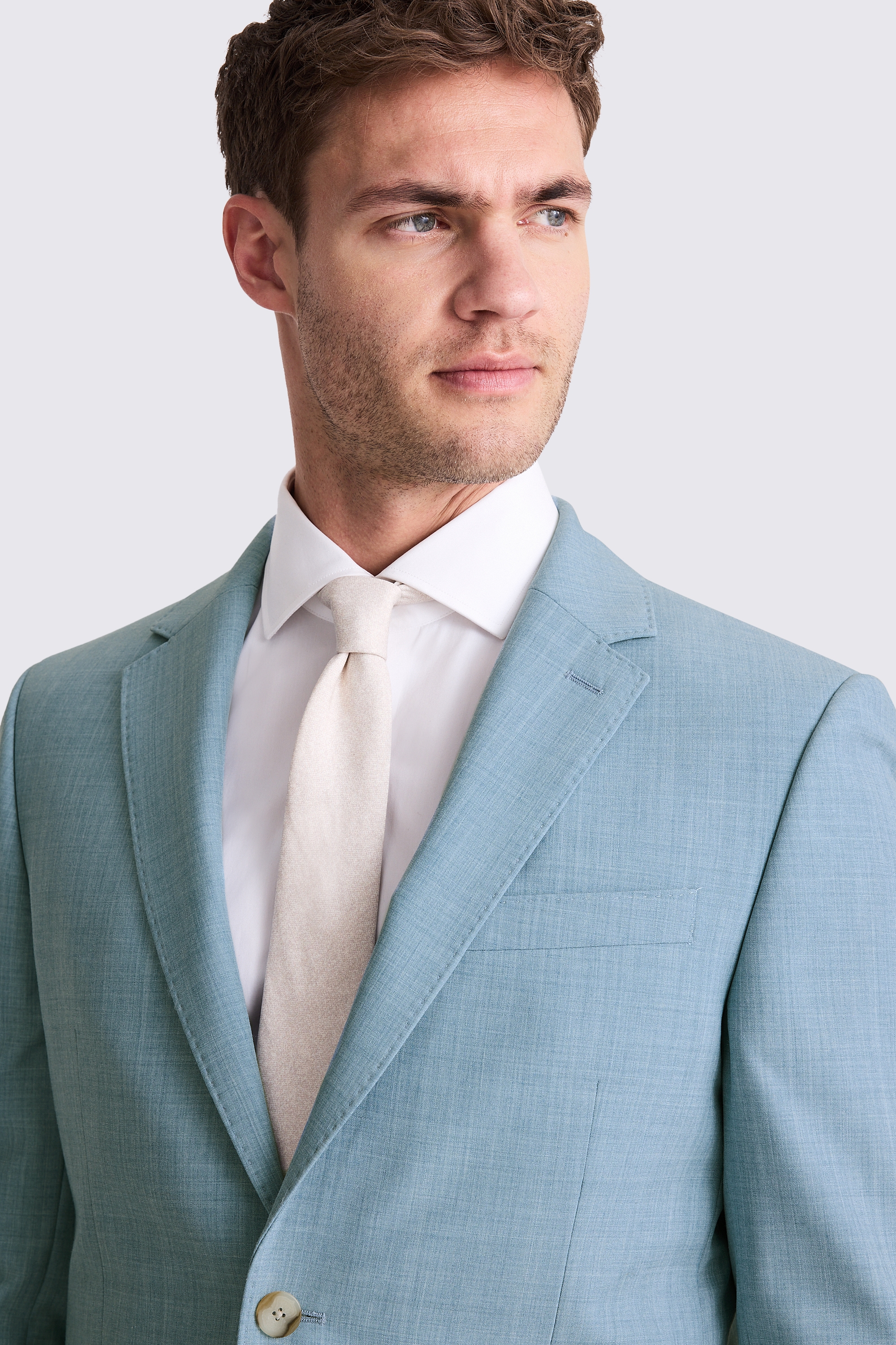 French Connection Slim Fit Teal Marl Suit