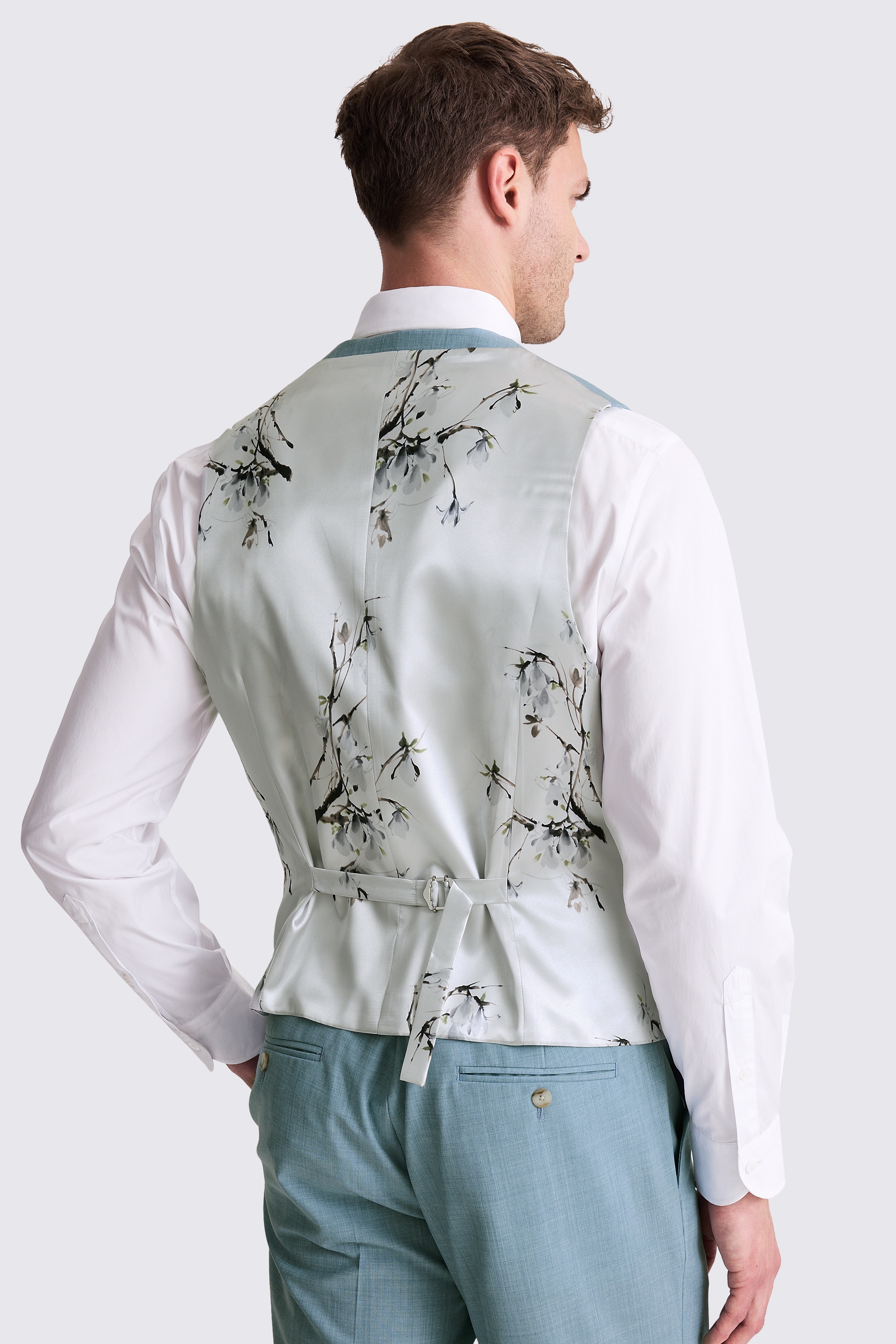 French Connection Slim Fit Teal Marl Waistcoat