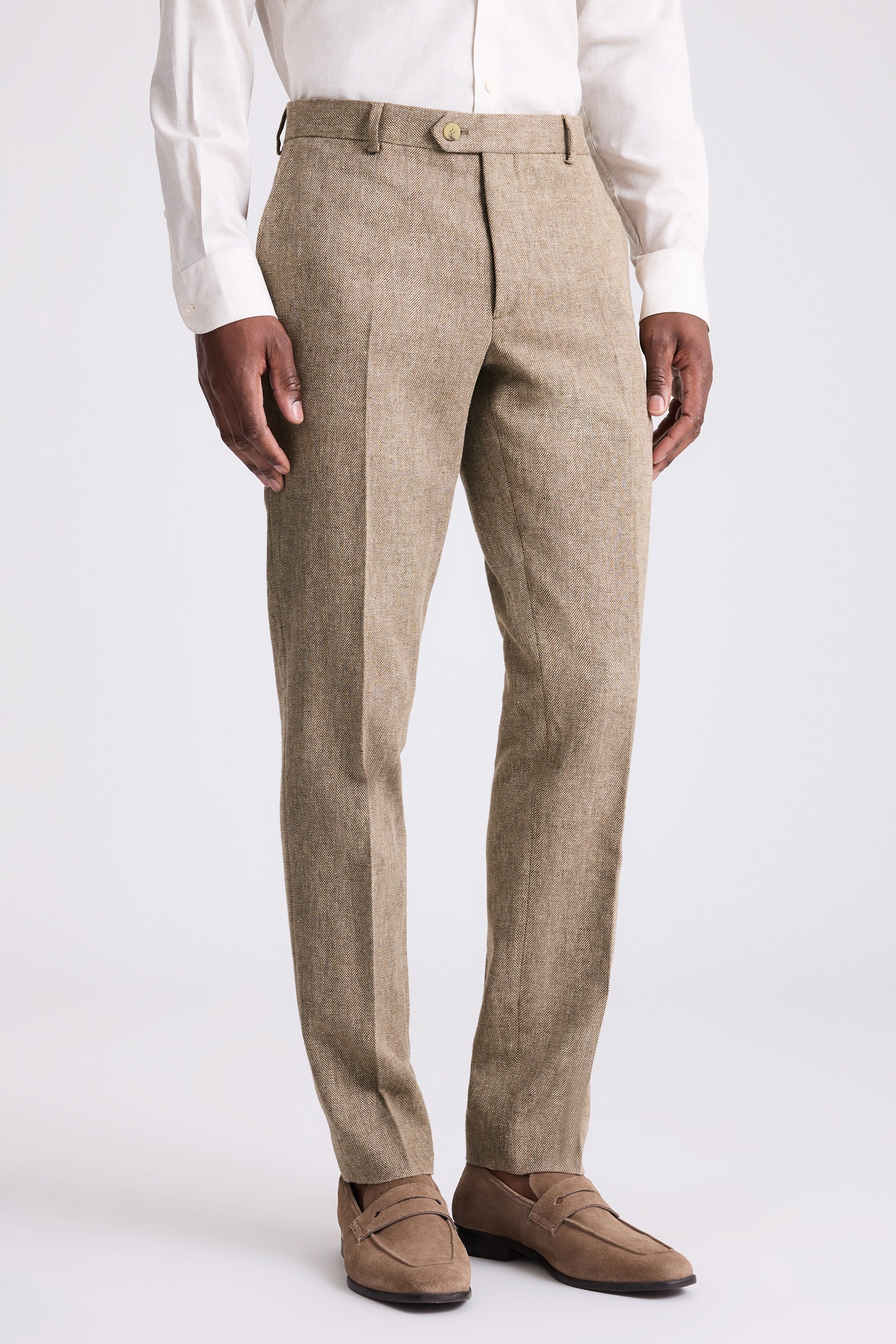Slim Fit Gold Herringbone Suit