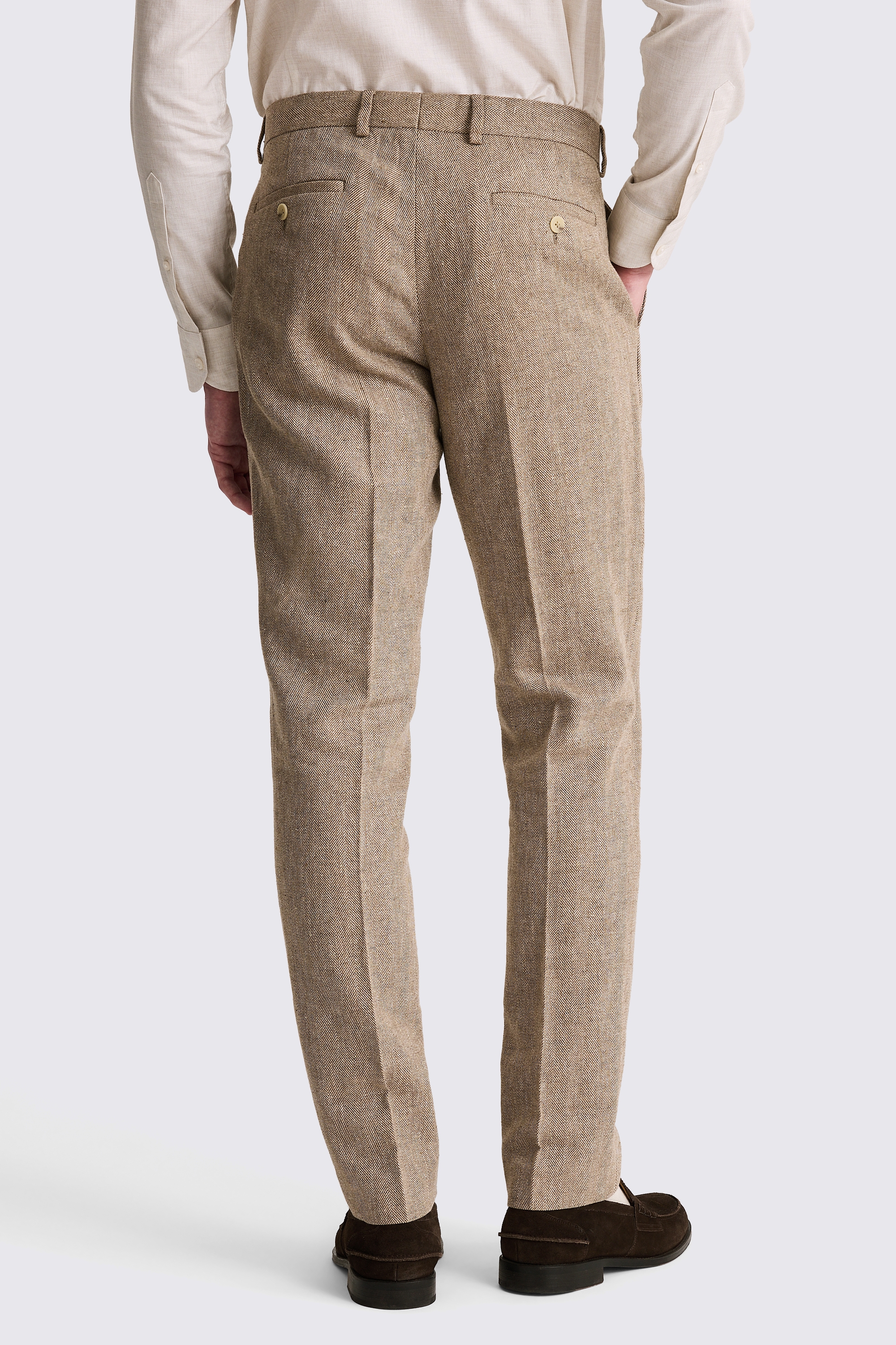 Slim Fit Gold Herringbone Trousers