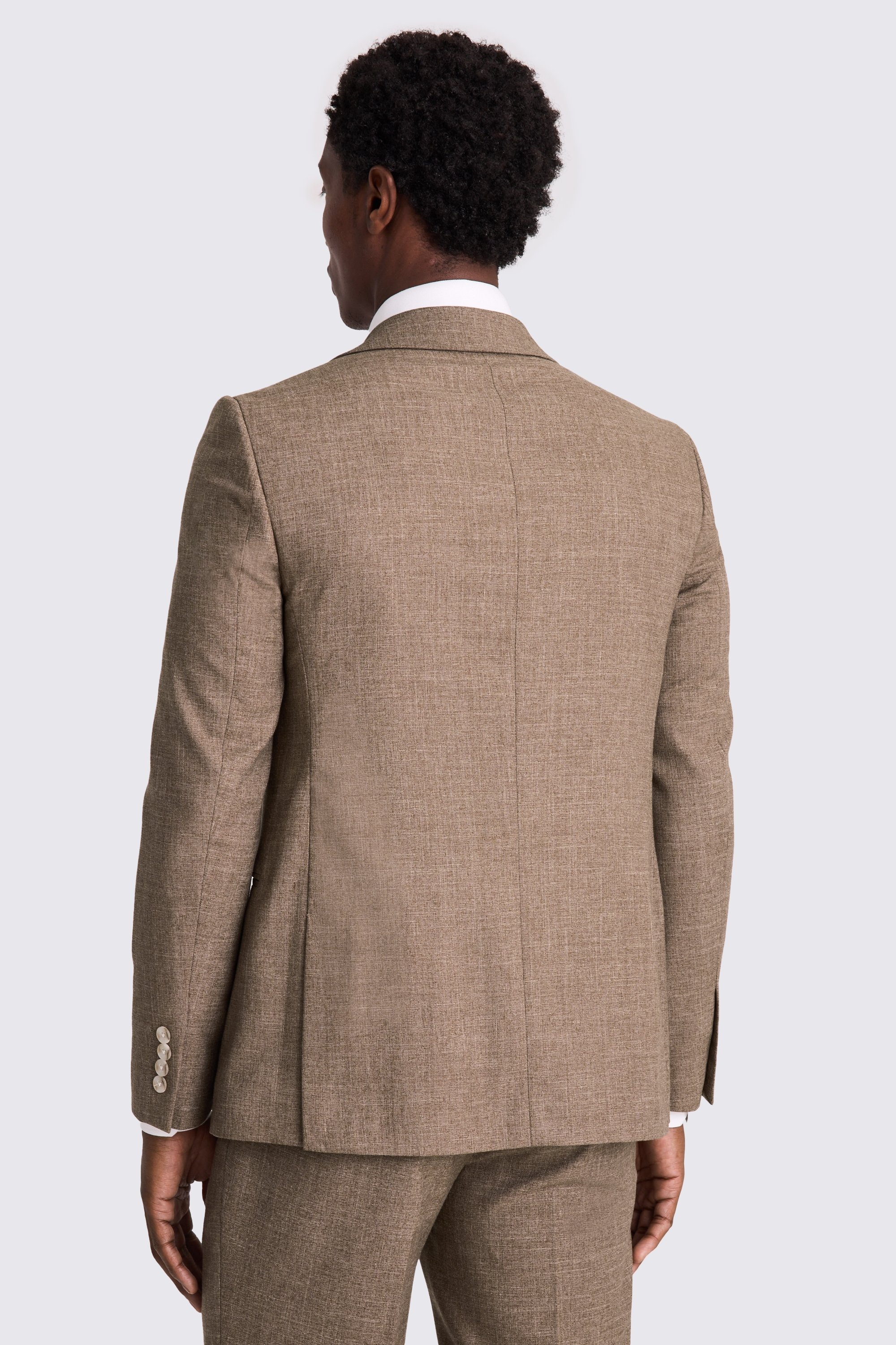 Slim Fit Brown Slub Suit