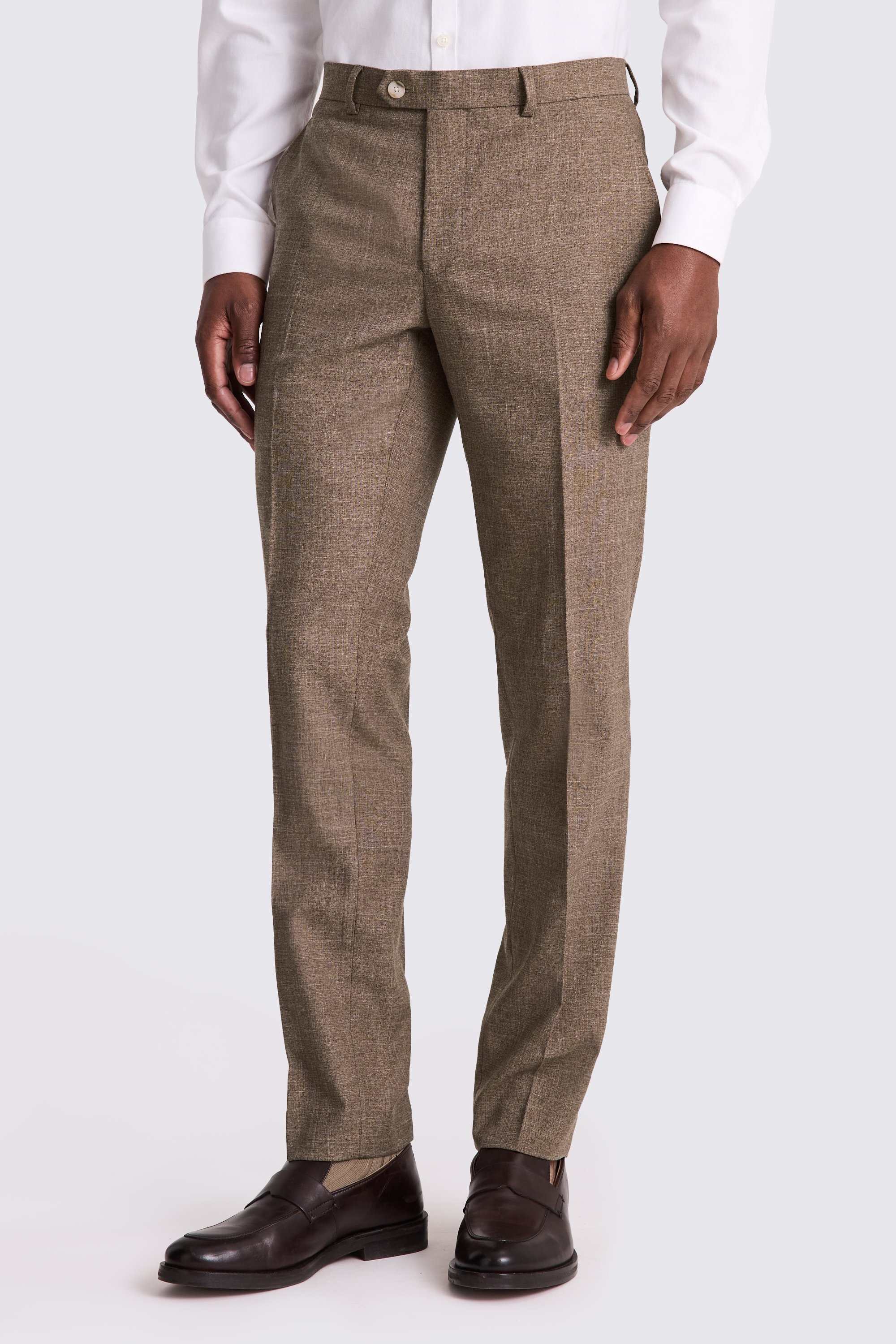 Slim Fit Brown Slub Suit