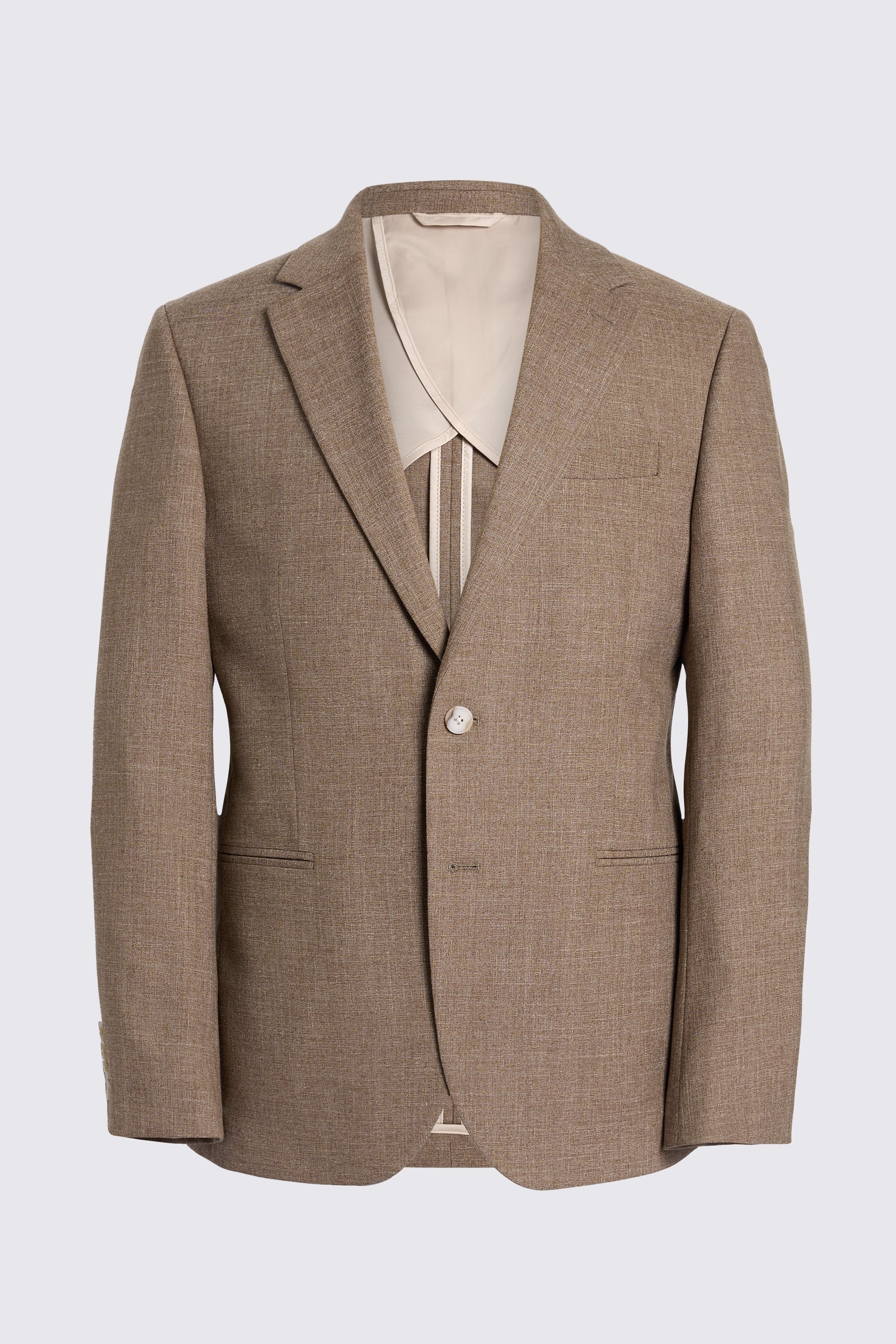 Slim Fit Brown Slub Suit