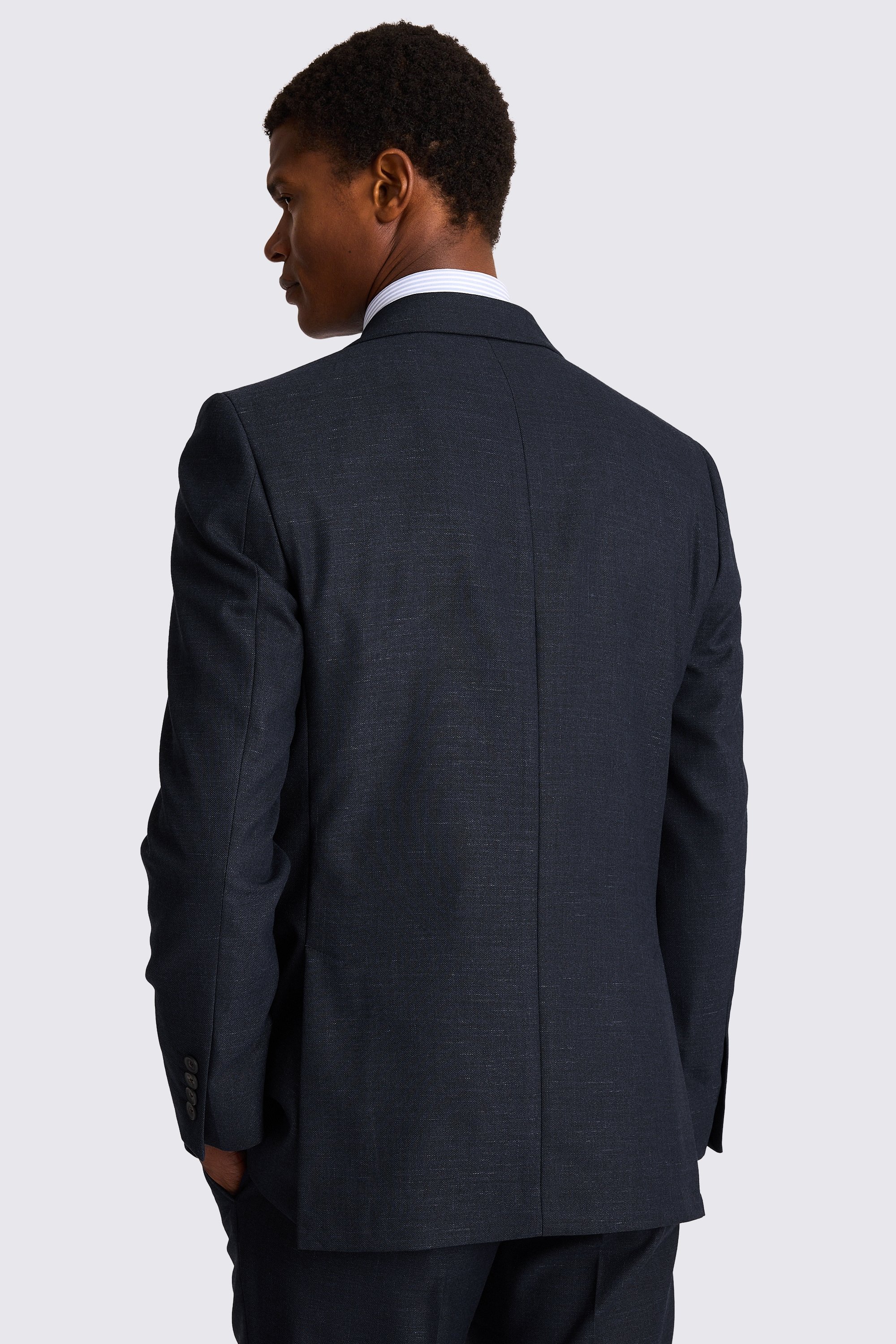 Tailored Fit Navy Slub Suit