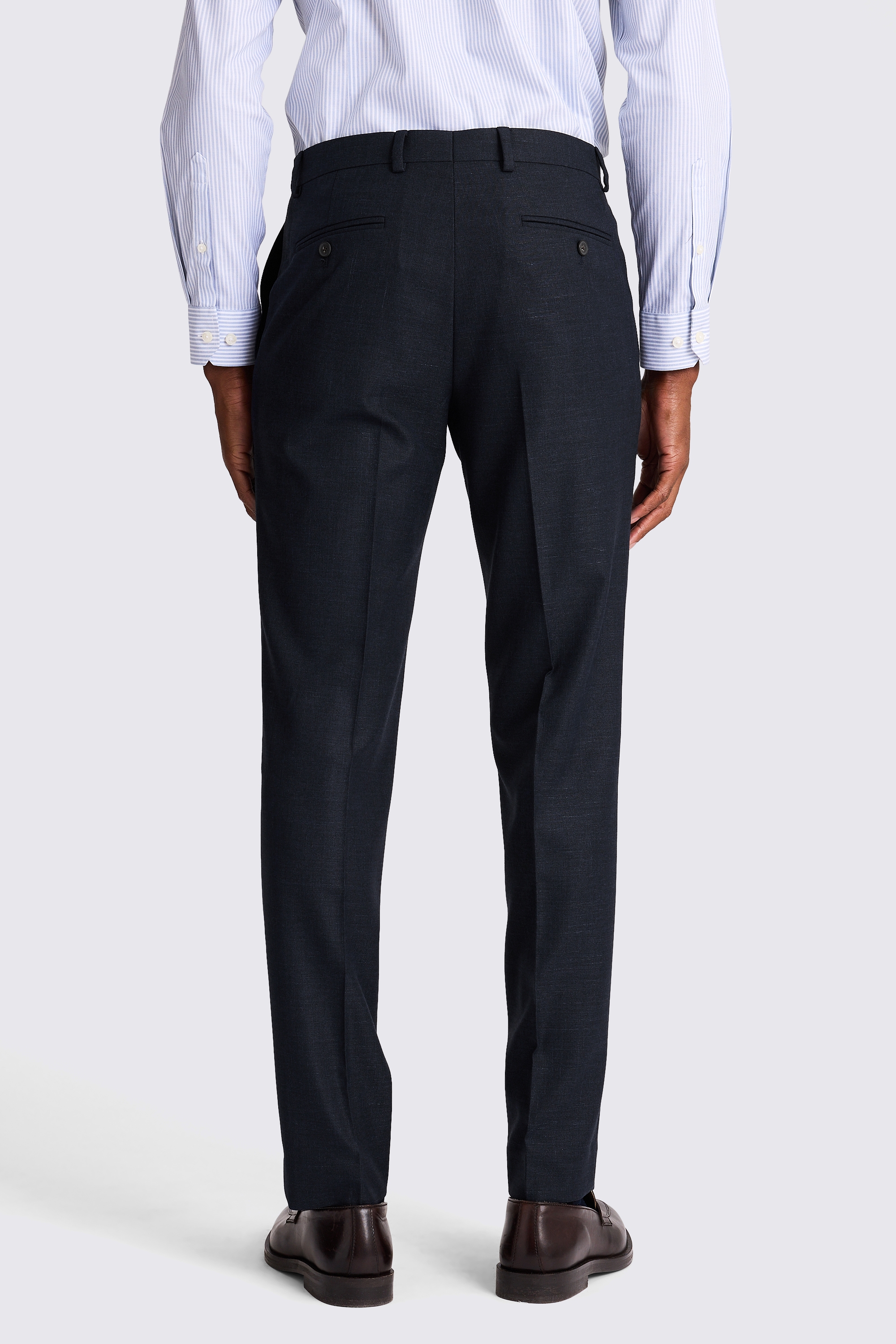 Tailored Fit Navy Slub Pants