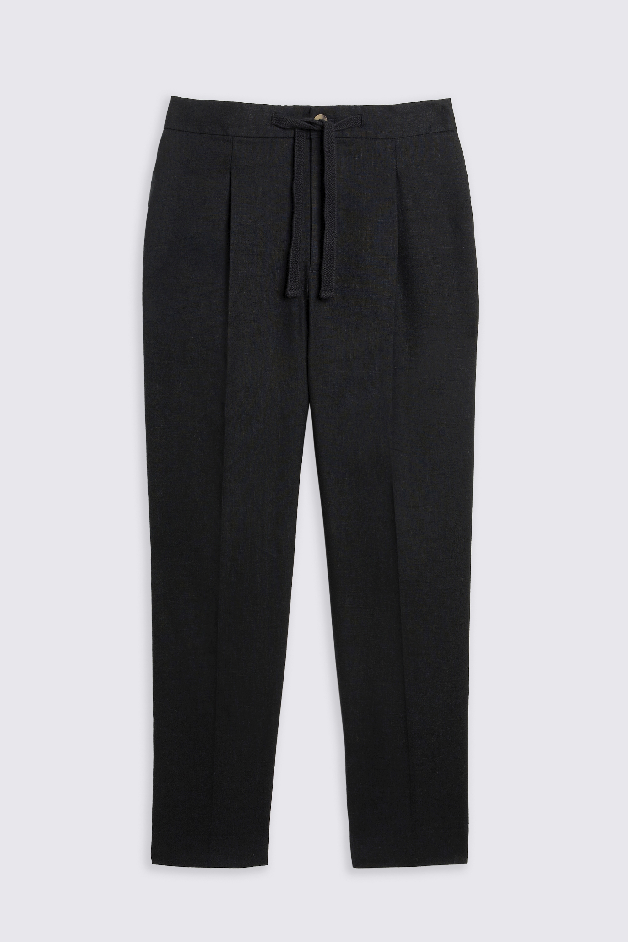Black Matte Linen Beach Pants