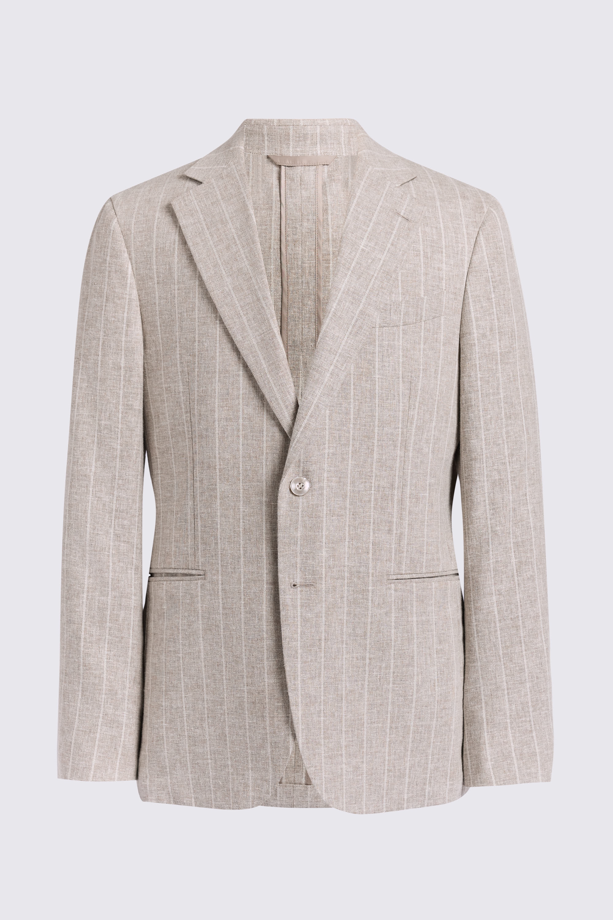 Slim Fit Taupe Stripe Suit