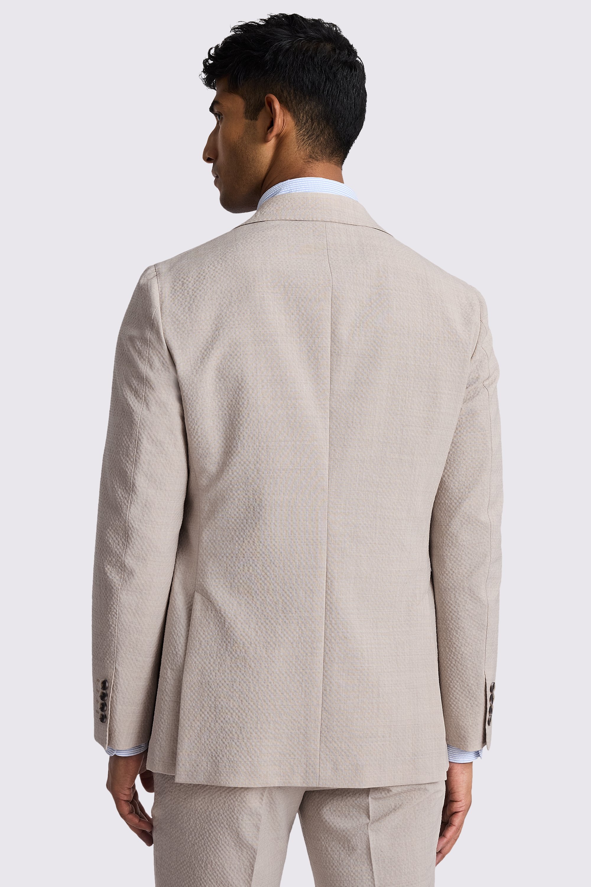 Tailored Fit Oatmeal Seersucker Suit