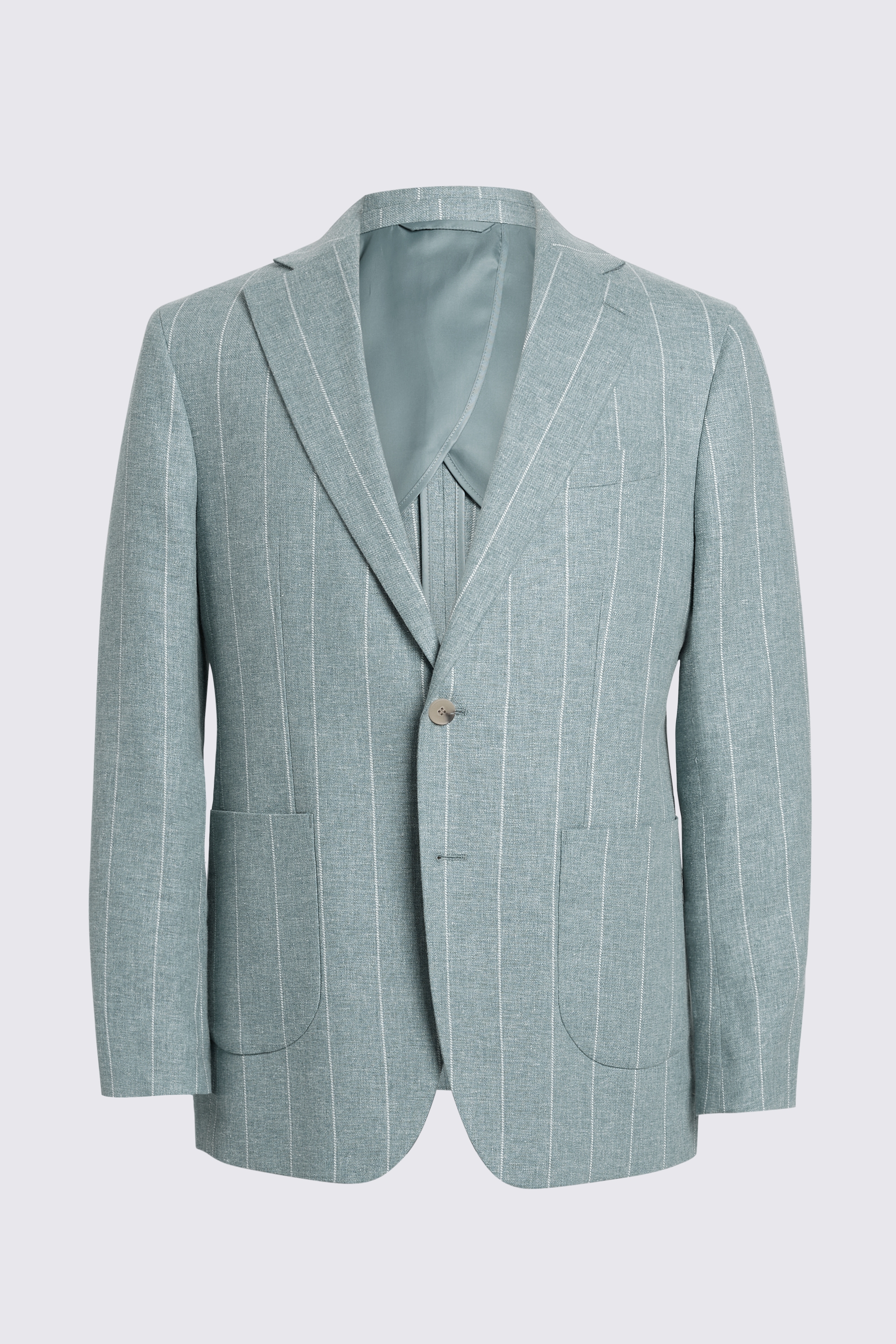 Tailored Fit Teal Stripe Linen Suit