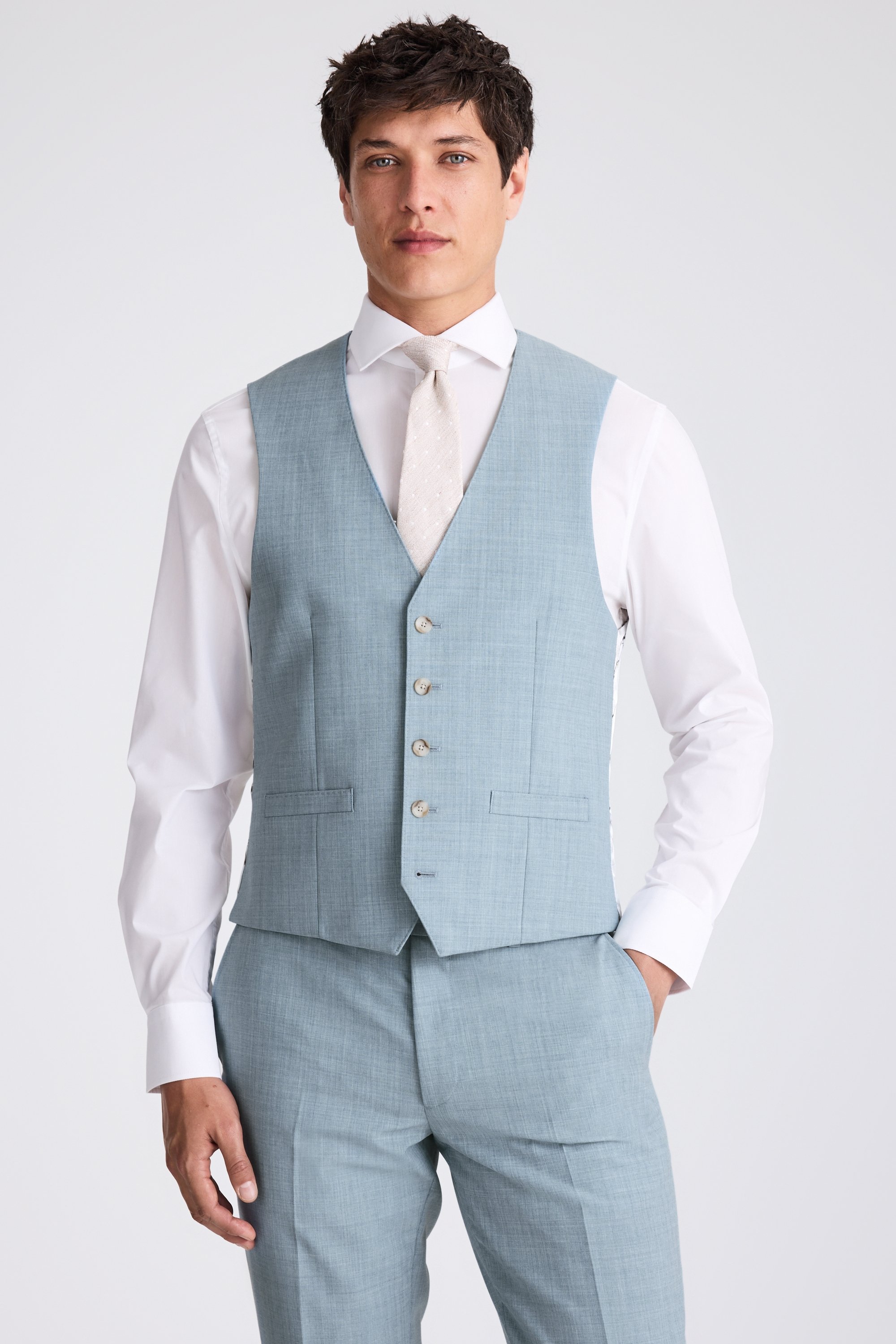 Slim Fit Teal Marl Suit