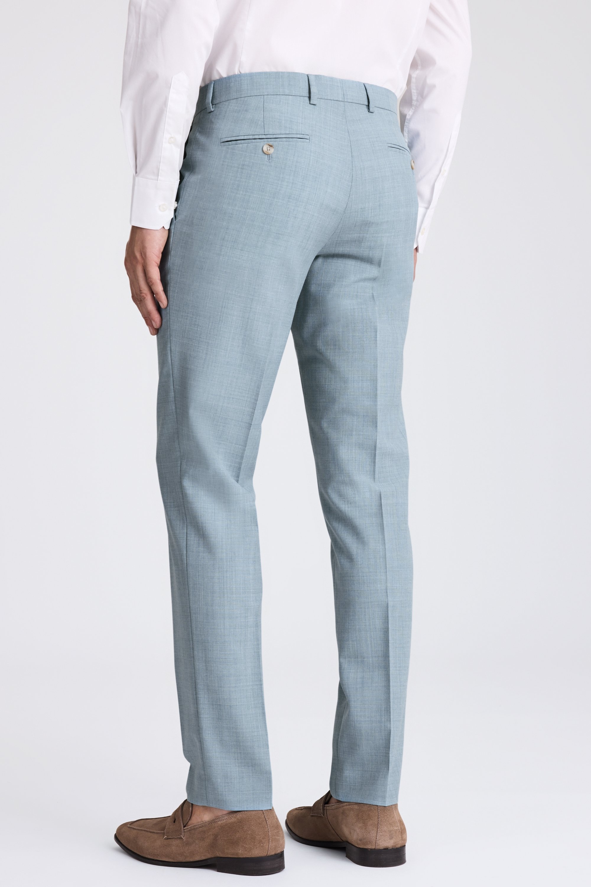 Slim Fit Teal Marl Trousers