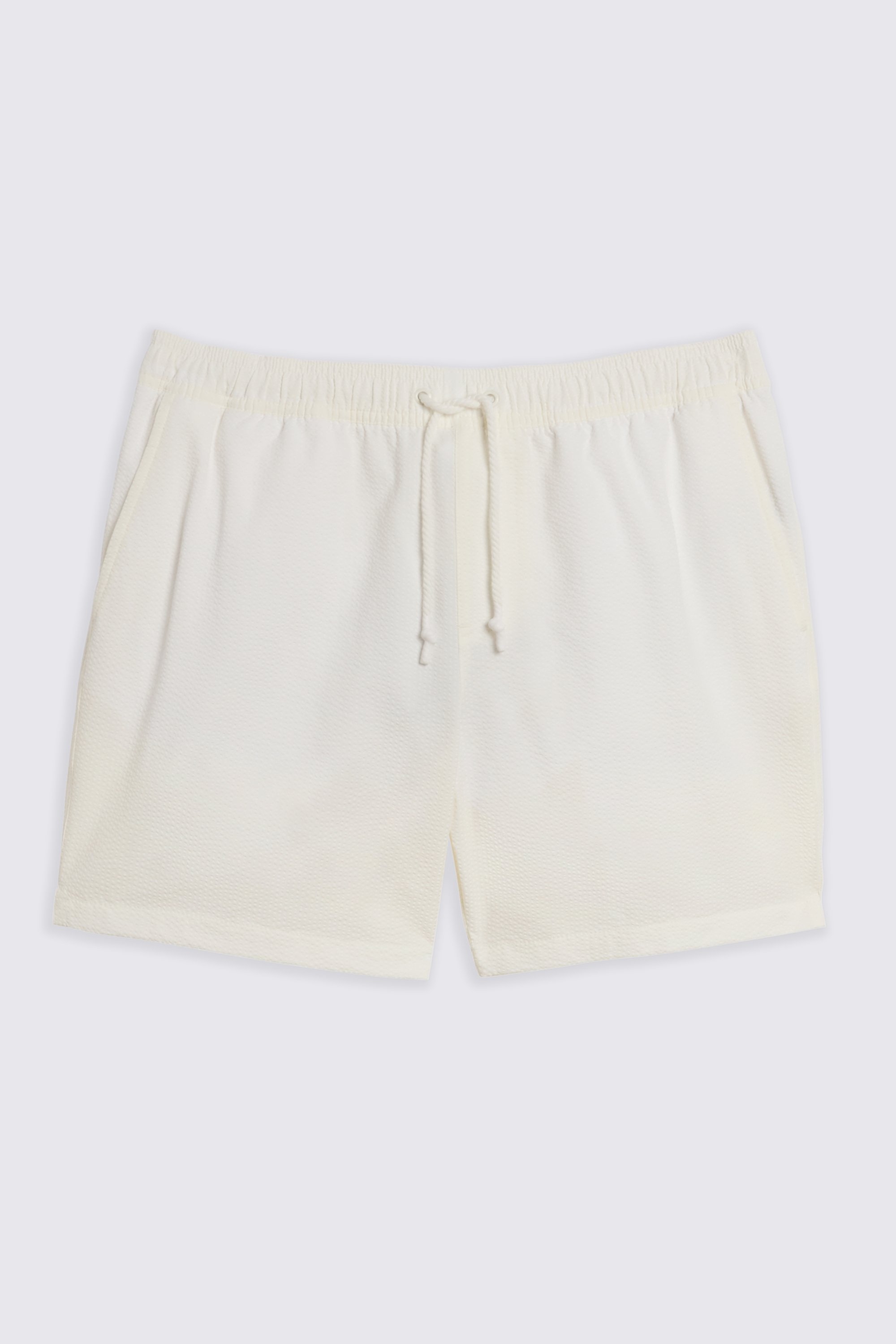 White Seersucker Swim Shorts