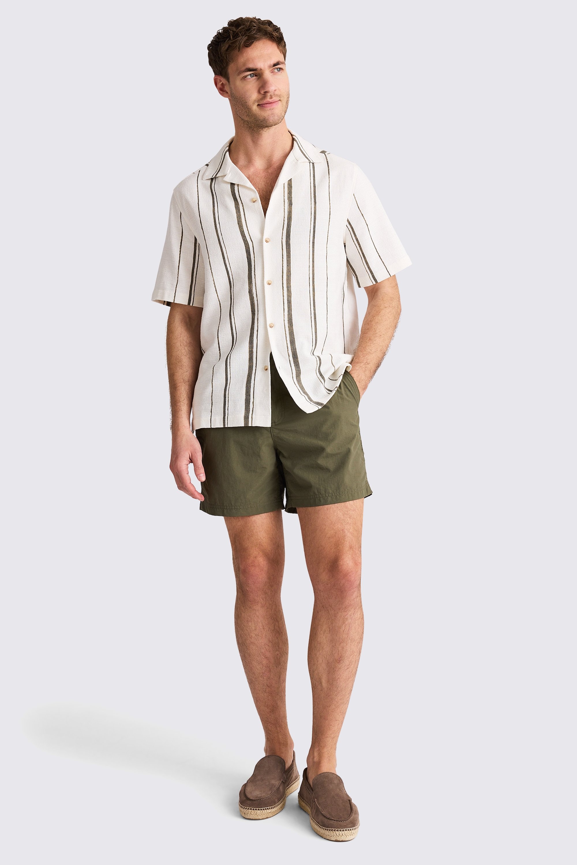 Khaki Smart Swim Shorts