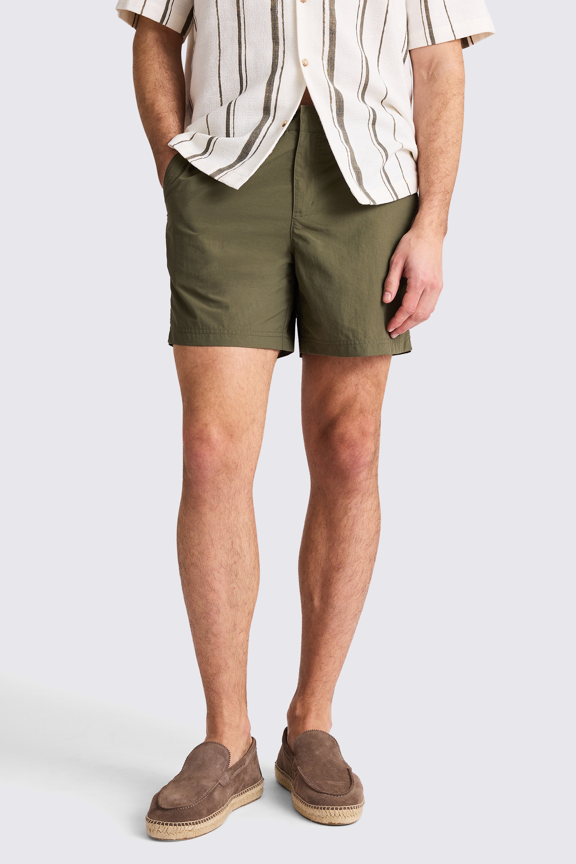Khaki Smart Swim Shorts