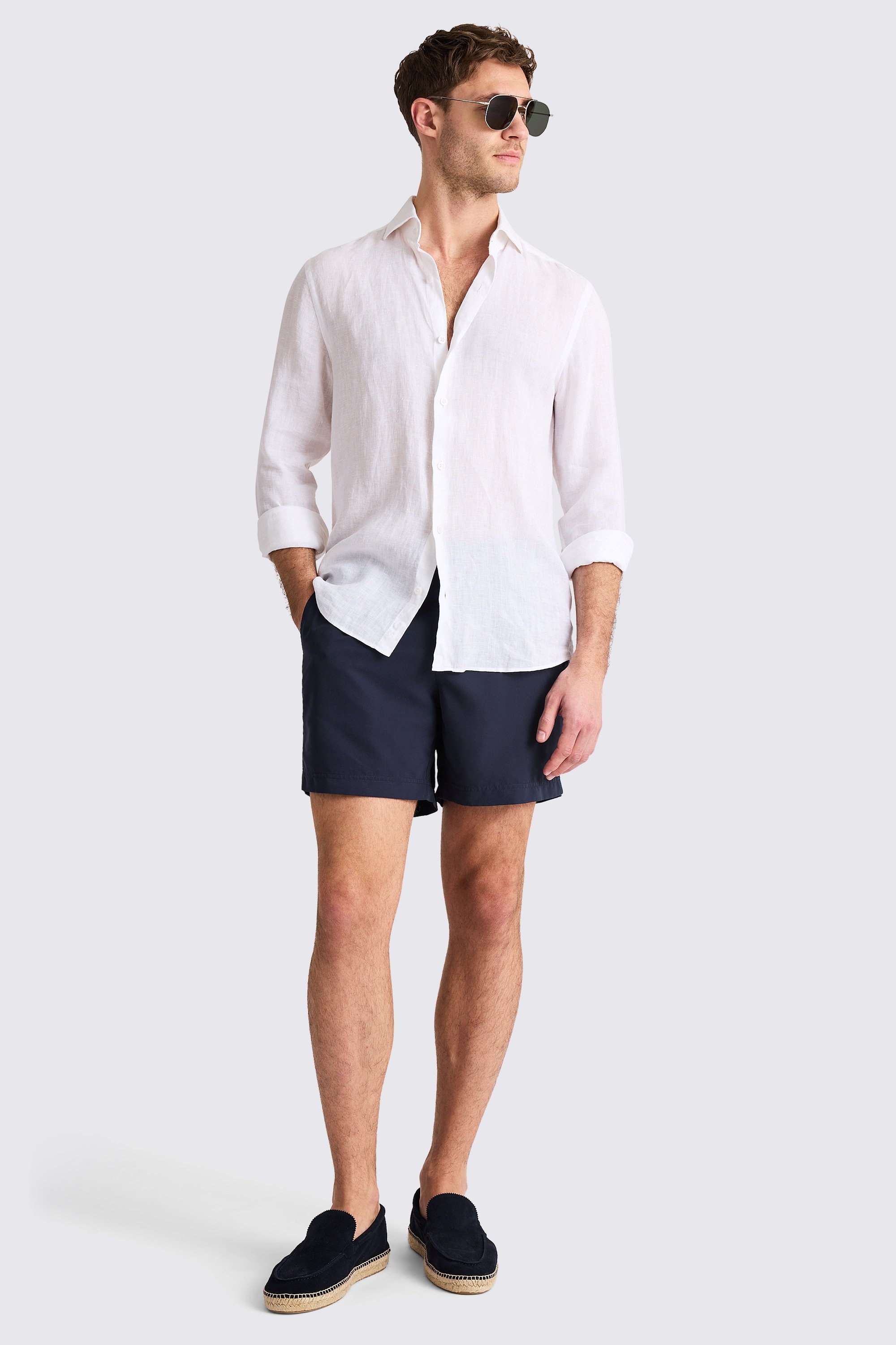 Navy Peached Smart Swim Shorts