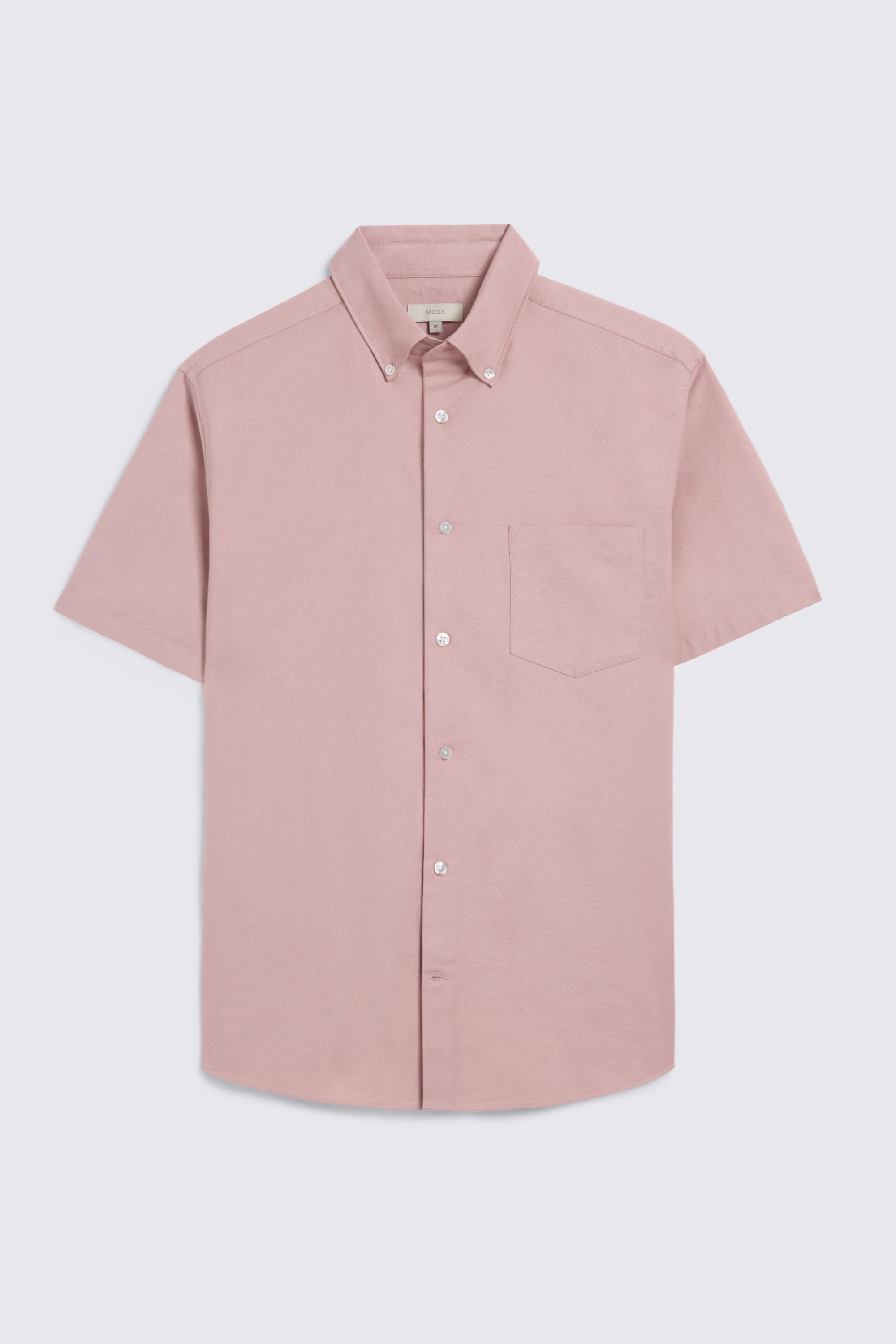 Dusty Pink Short Sleeve Washed Oxford Shirt