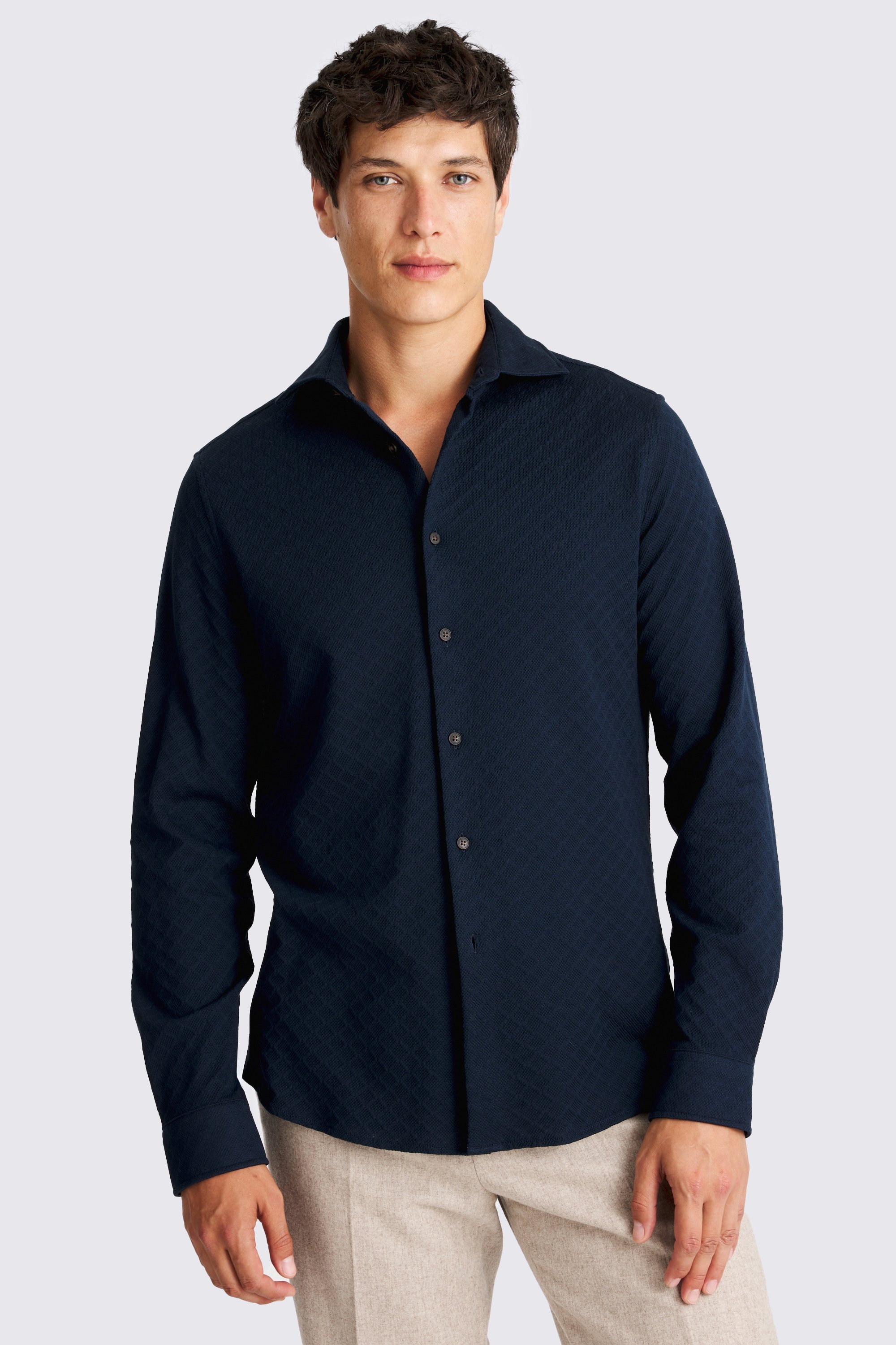 Navy Button Through Shirt