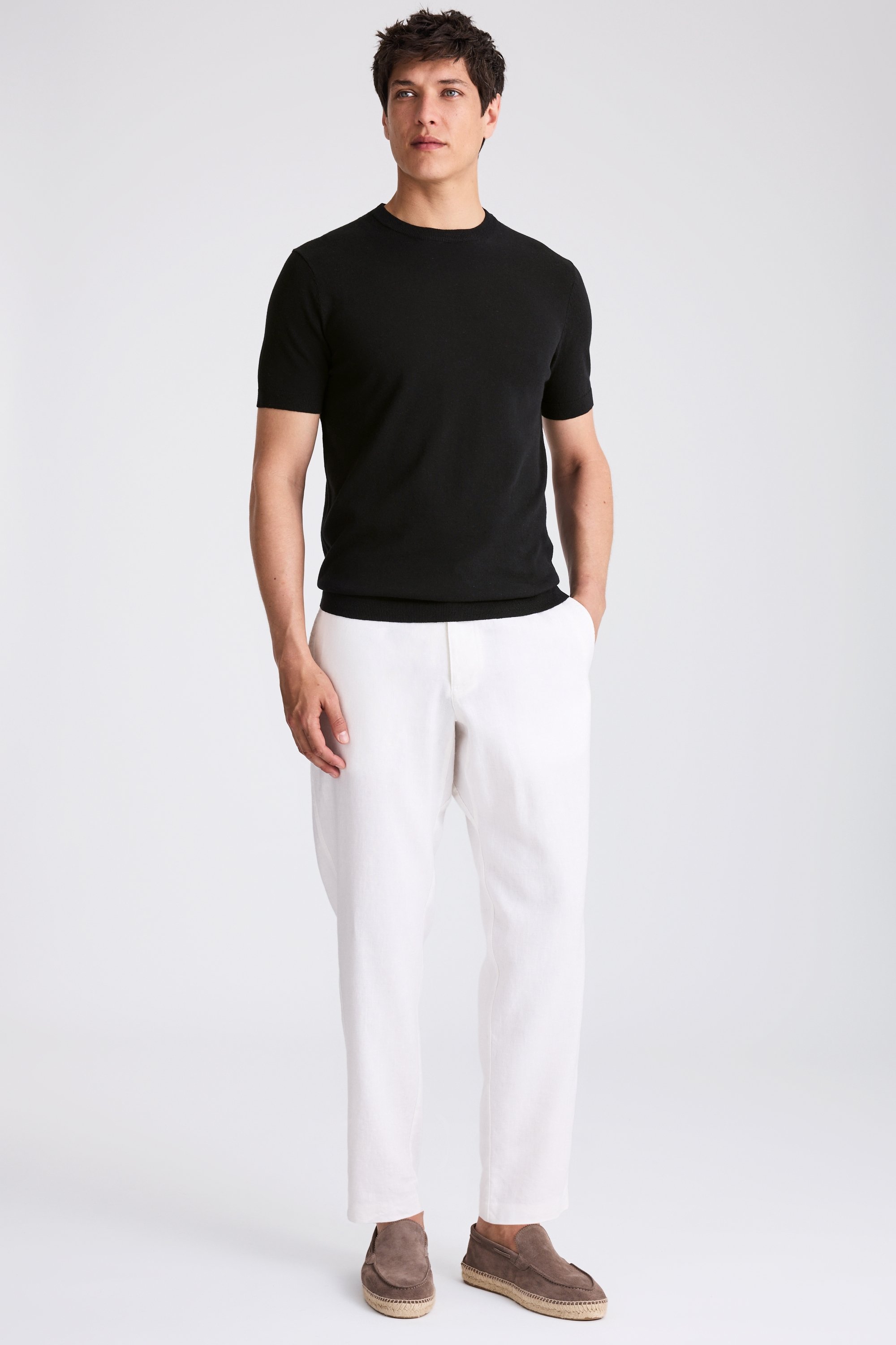 Linen Blend Black T-shirt