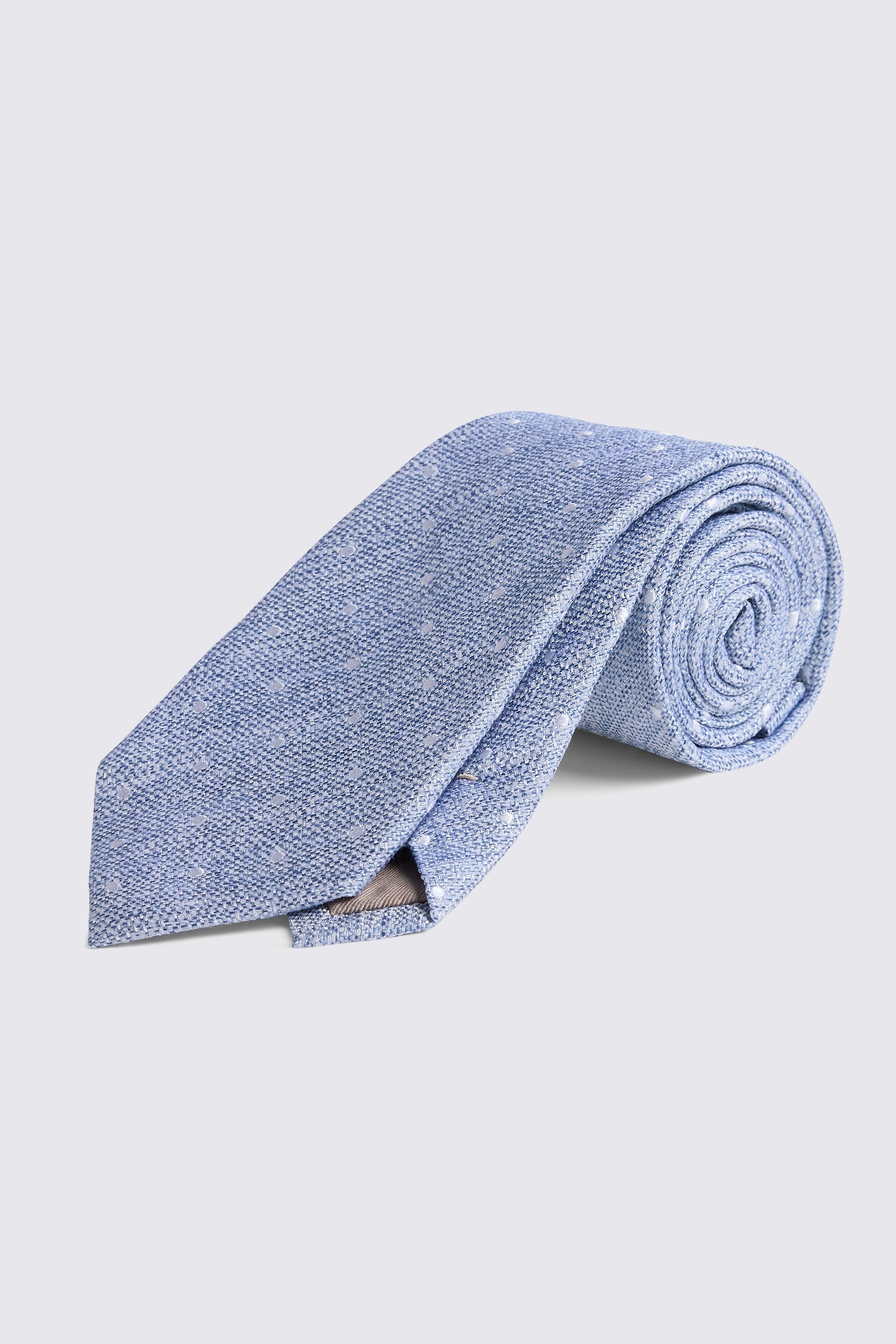 Mid Blue Polka Dot Tie