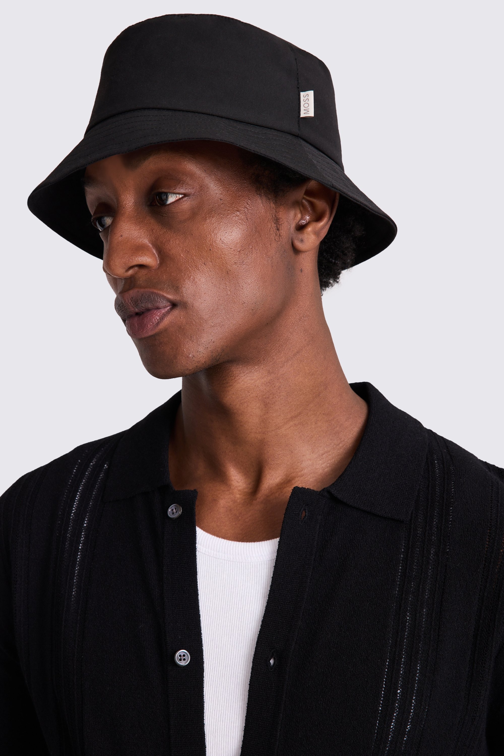 Water Repellent Black Bucket Hat