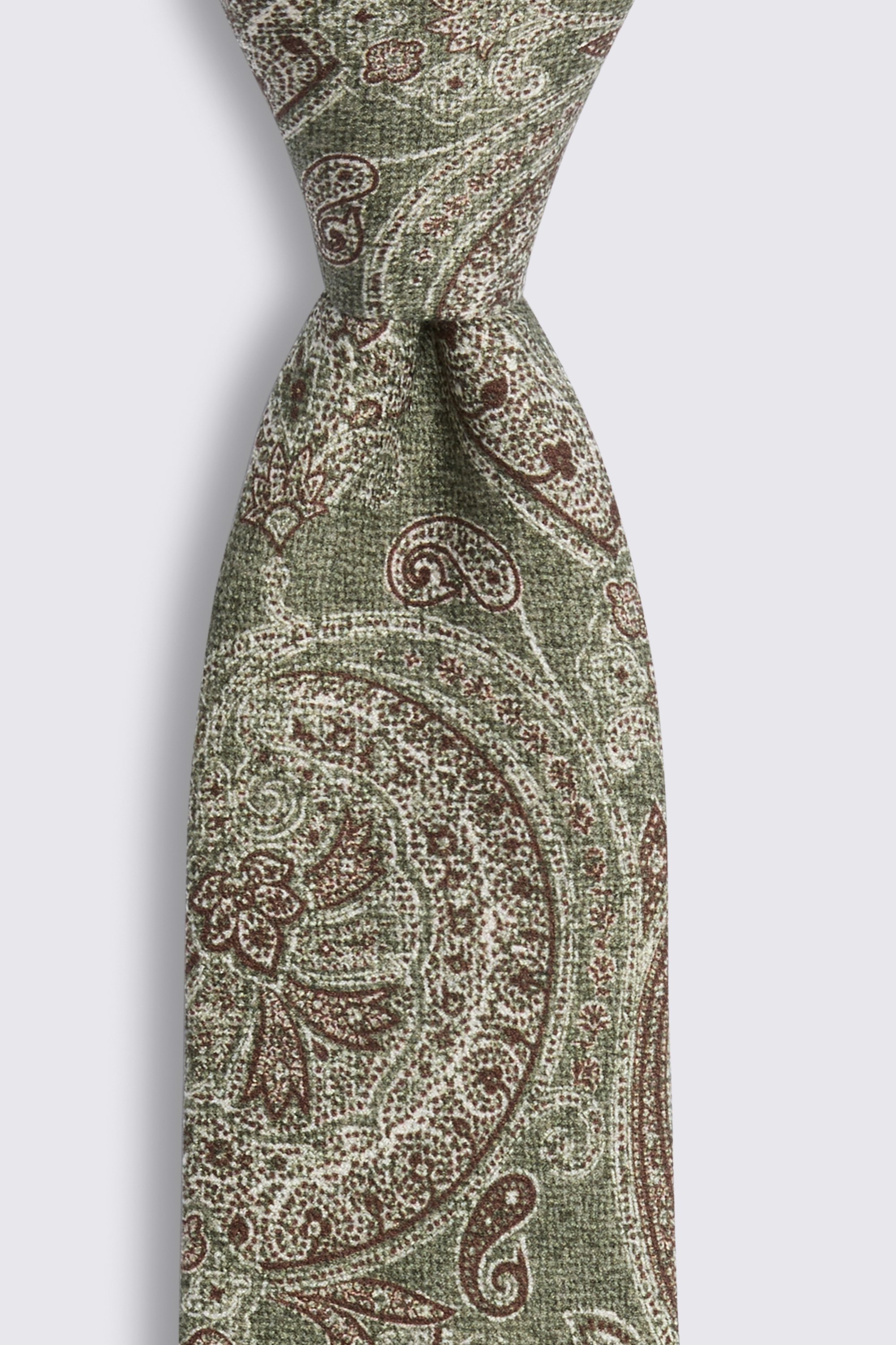 Bottinelli Sage Silk Paisley Tie