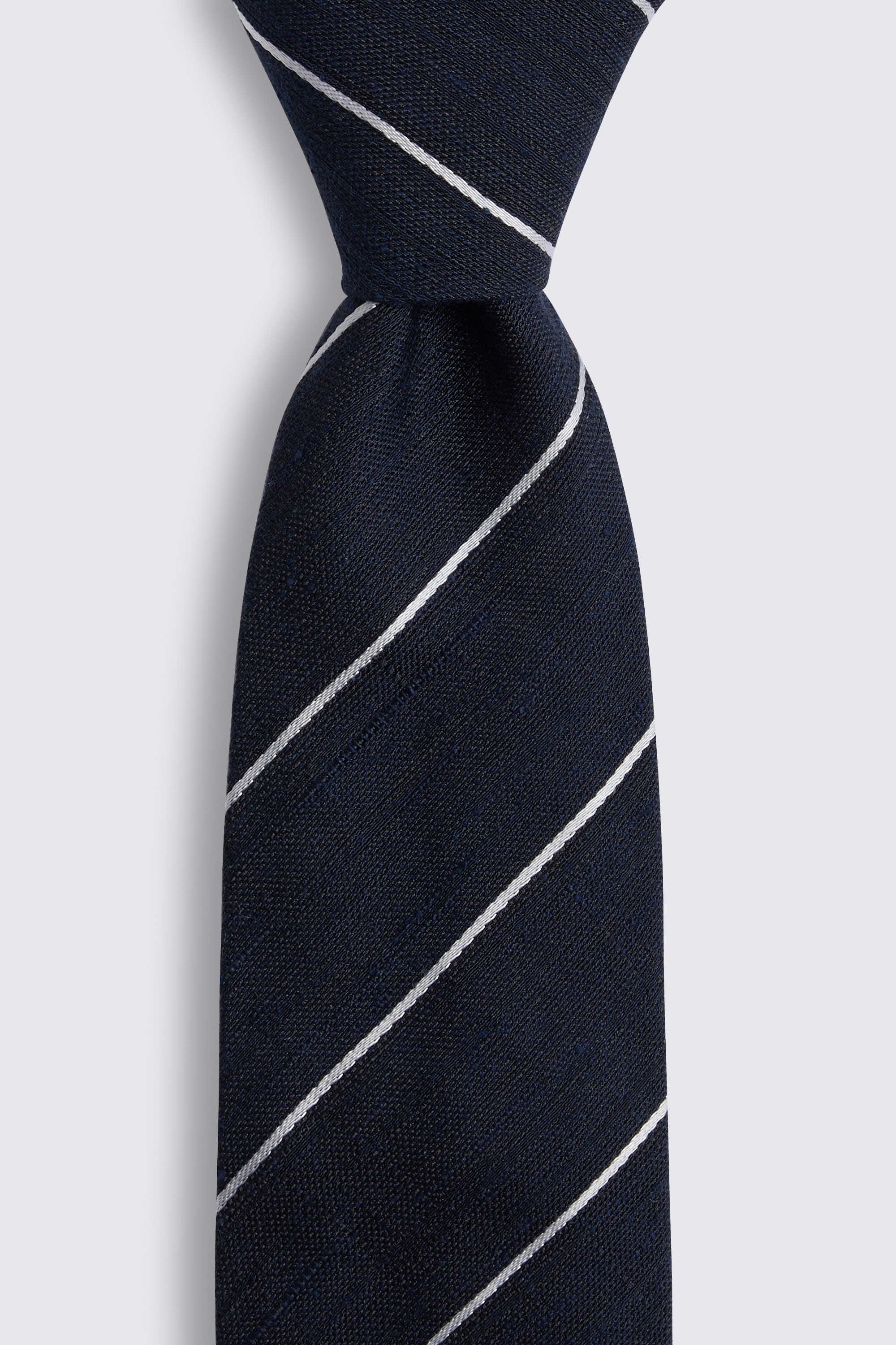 Bottinelli Navy Slub Striped Tie