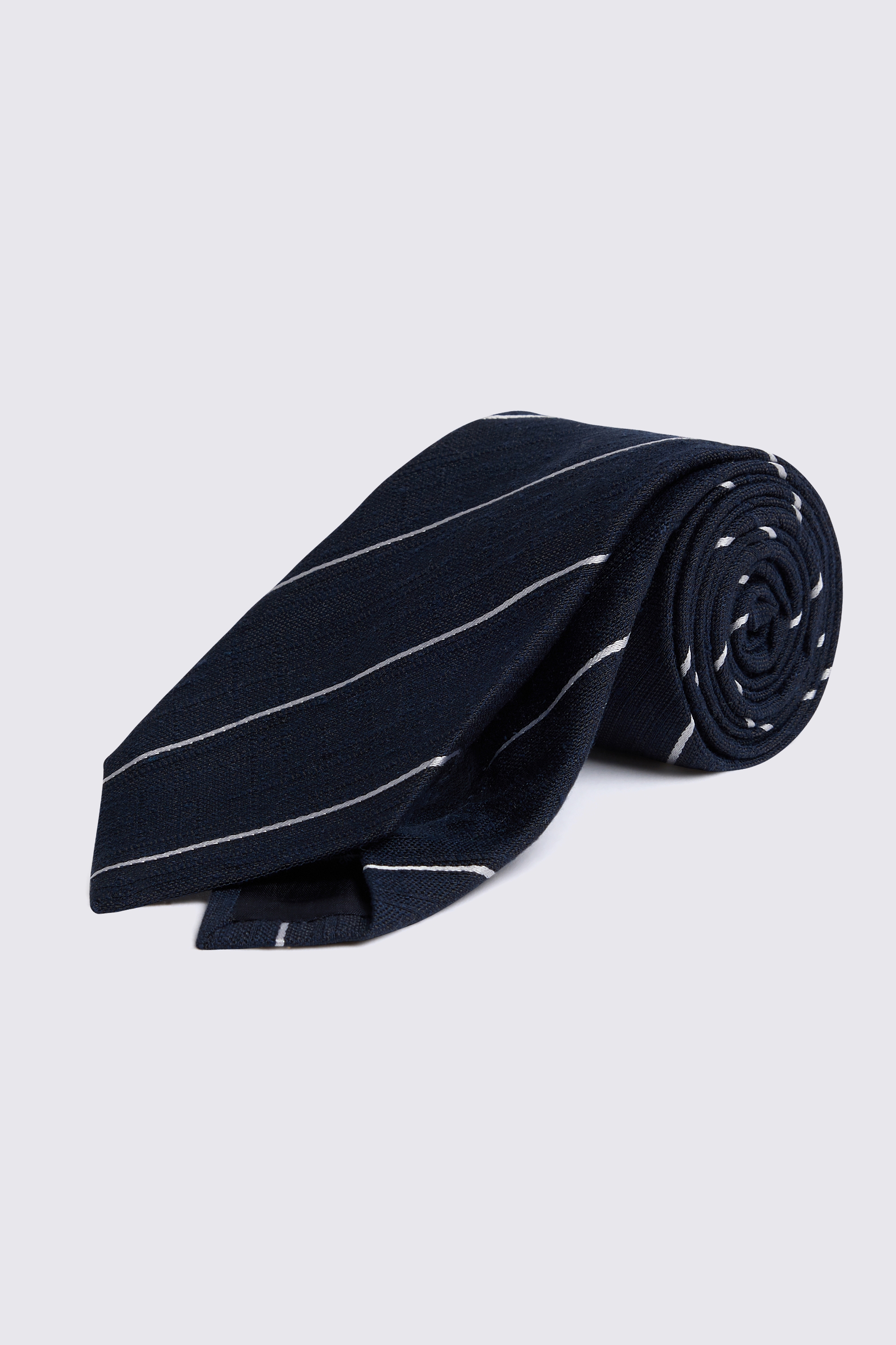 Bottinelli Navy Slub Striped Tie