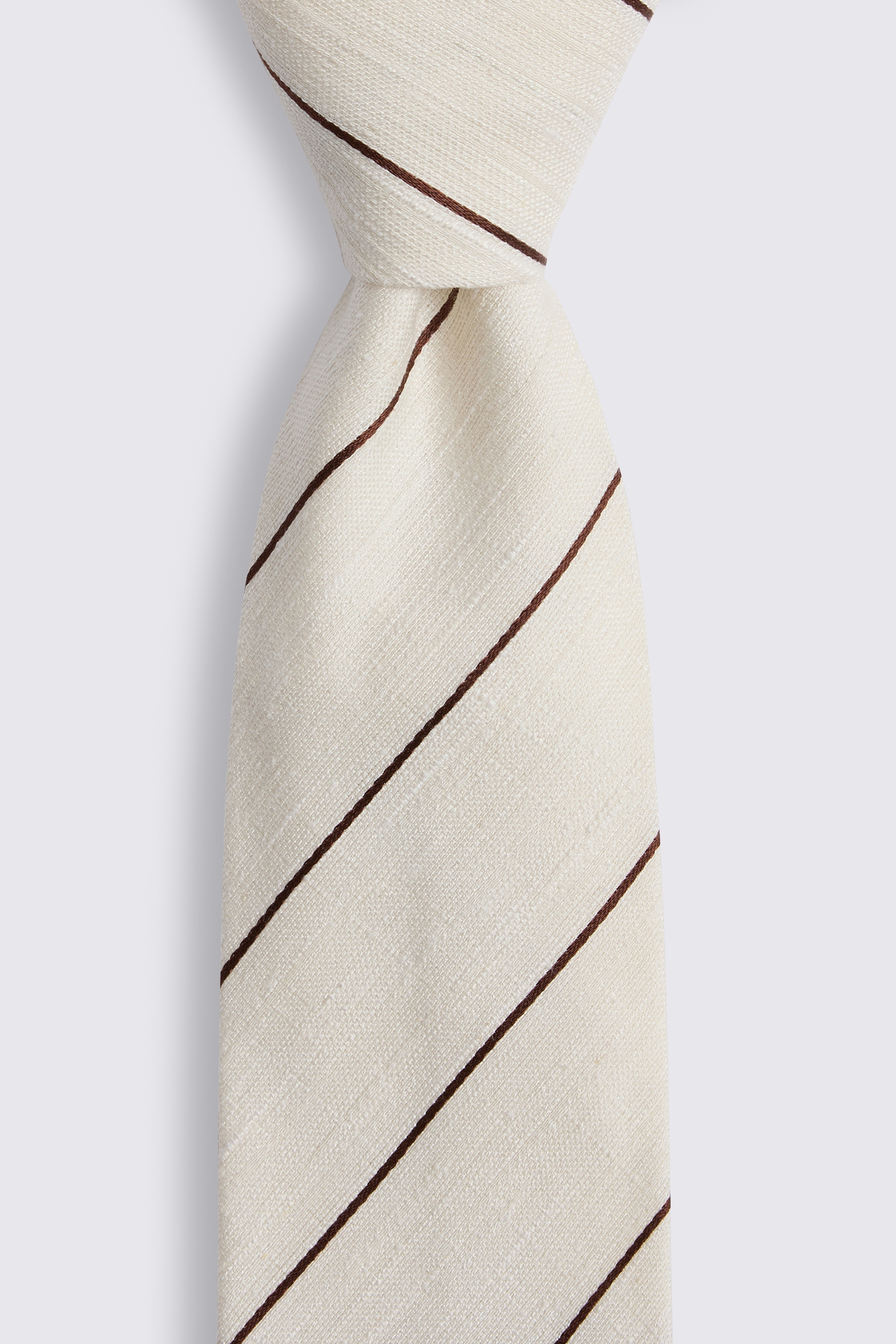 Bottinelli Ecru Slub Striped Tie